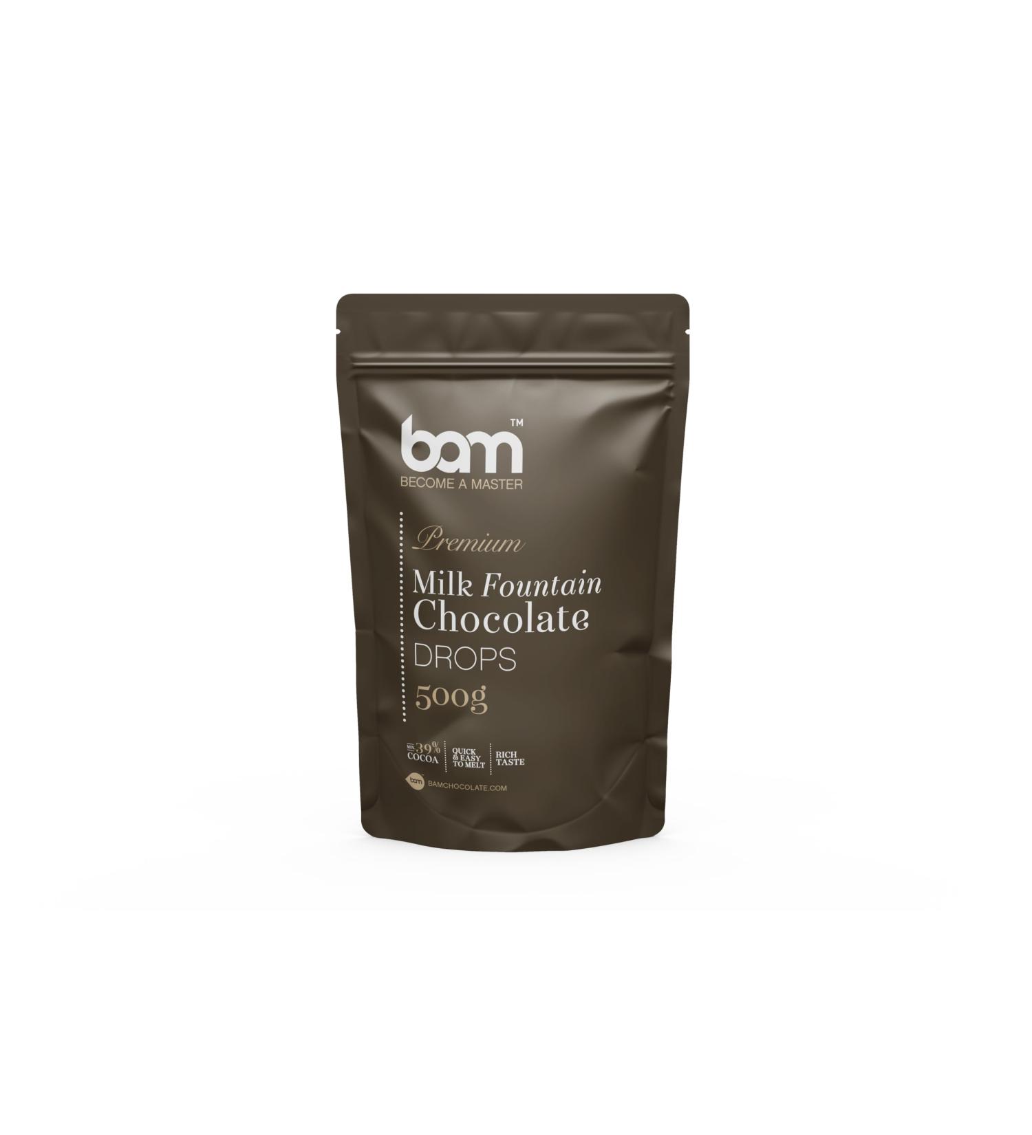 BAM Premium Milk Chocolate Drops Callets Chips for Chocolate Fountain Fondue & Cast Iron Home & Professional Cooking 500 - Buy Online on GoSupps.com