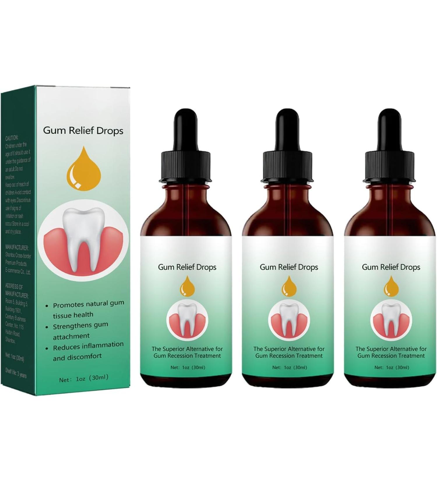 Gouttes de repousse des gencives gouttes de repousse des gencives restauration des gencives rajeunit vos gencives avec facilit bain de bouche naturel pour soins bucco-dentaires 30 ml (3 pi ces) 3 Pi ces. - Buy Online on GoSupps.com