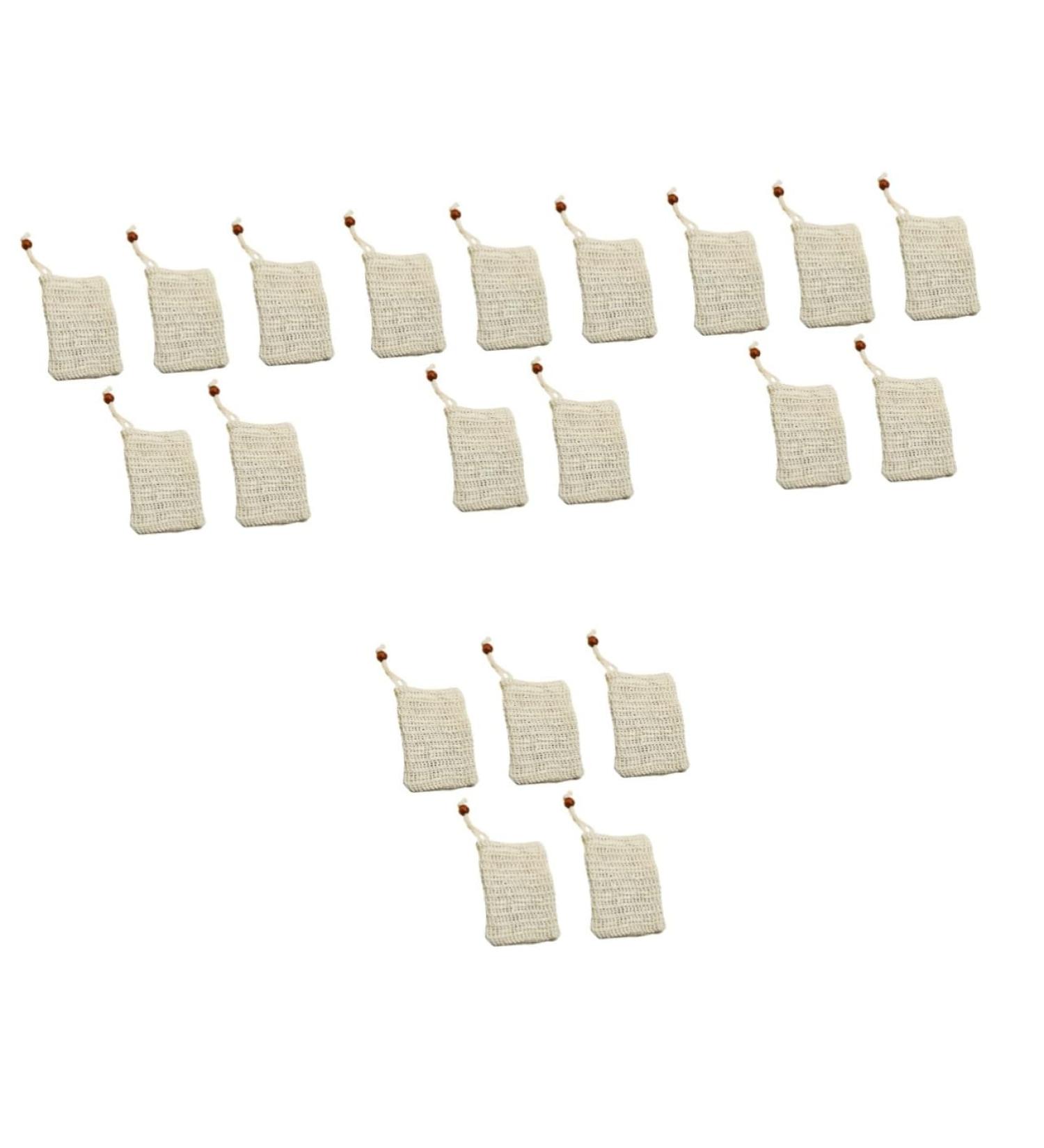 Healeved 20 Pcs Soap Bag Mesh Soap Saver Pouch Bar Soap Pouch Soap Mesh Holder Face Cleaning Net Beige Sisal - Buy Online on GoSupps.com