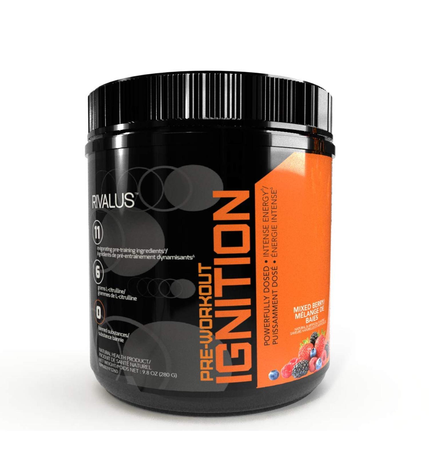 RIVALUS Pre-workout Ignition Citrus Burst 20 Serving - Powerfully Dosed Preworkout Zero Banned Substances Mixed Berry 280 g (Pack of 1)