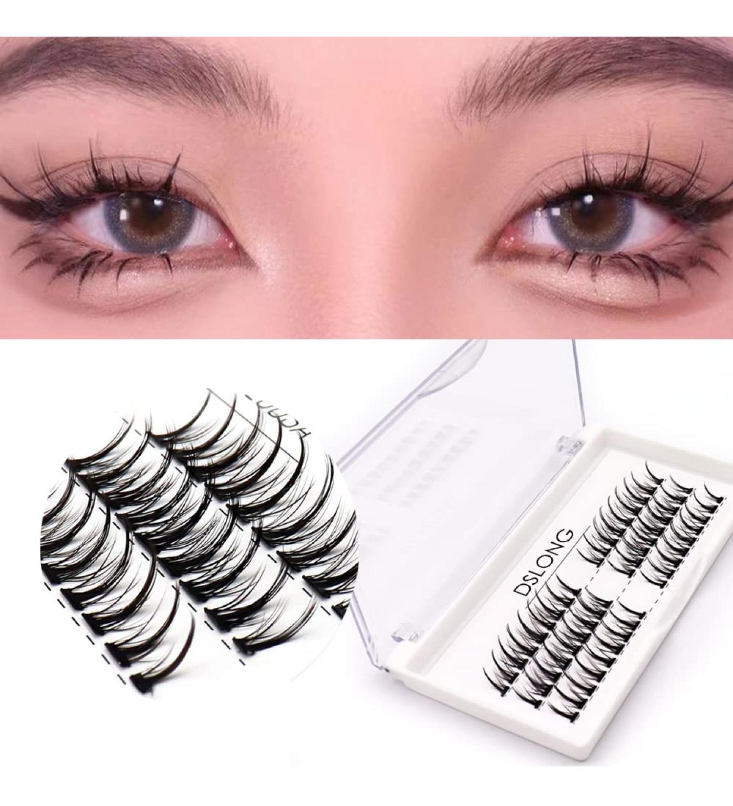 DSLONG Manga Lash Individual Cluster Lashes Extension Kit - Natural Look 3D Cosplay Eyelash Extensions (A02) - Buy Online on GoSupps.com