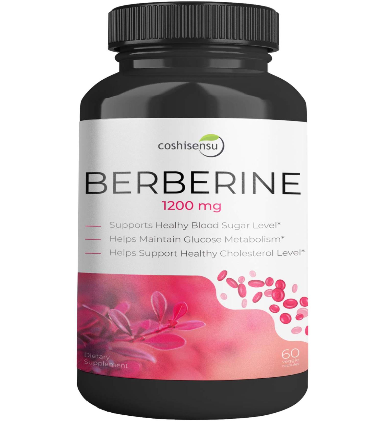 Coshisensu Berberine HCI 1200mg - Premium Diabetes Support - 60 Capsules - Glucose Metabolism & Immune System Boost - Non-GMO - Made in USA - Buy Online on GoSupps.com