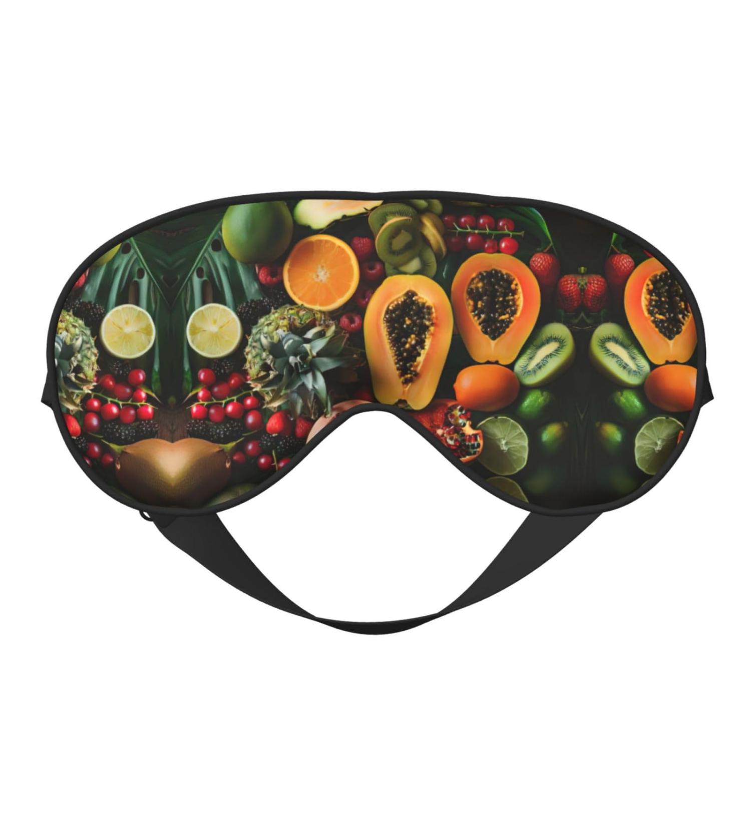 SSIMOO Tropical Fruits Sleep Mask | Adjustable & Breathable Eye Mask for Comfortable Sleep | Fashionable Black Design - Shop Internationally - Buy Online on GoSupps.com