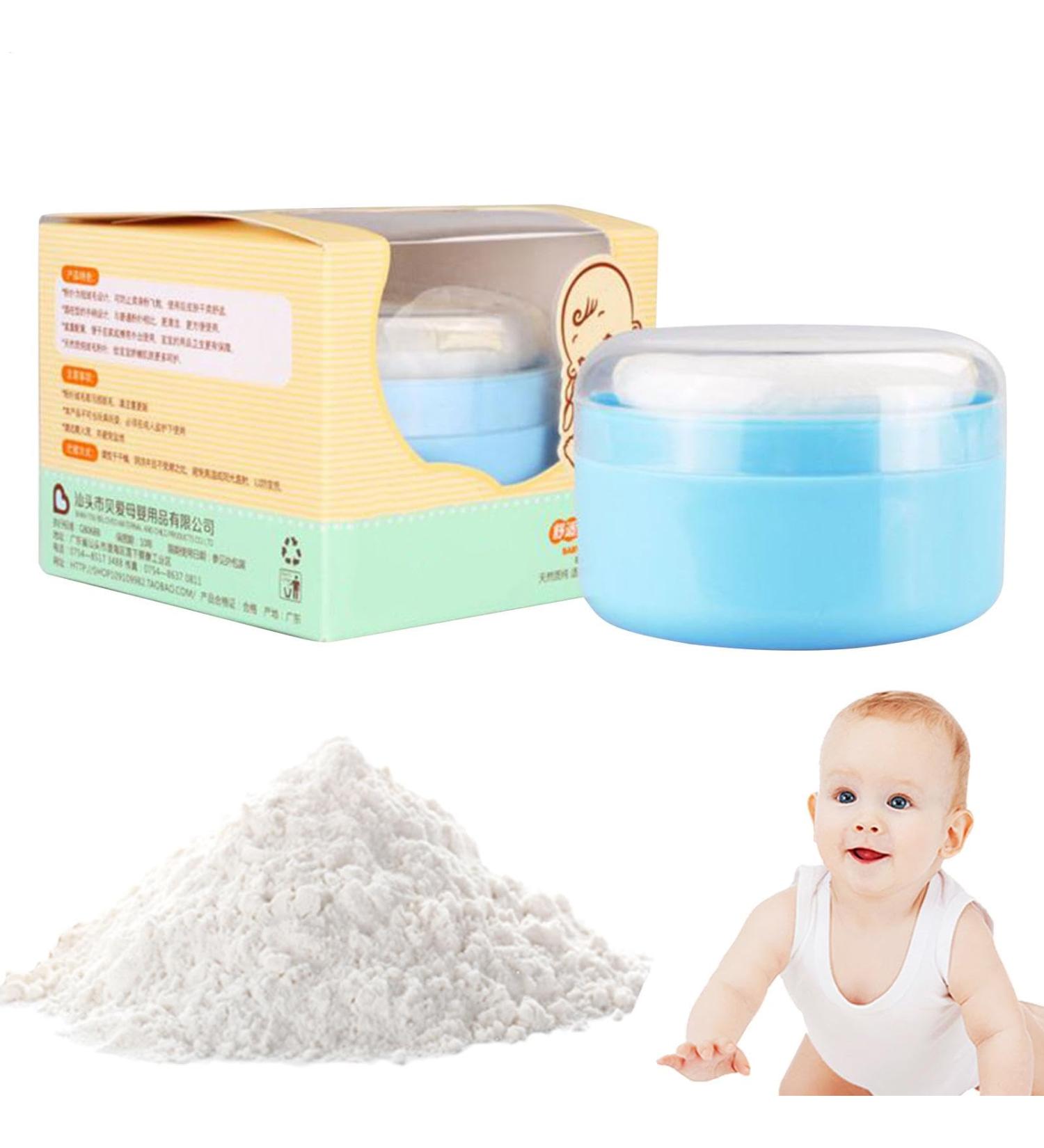 R cipient en poudre r cipient de poudre pour b b avec bouff e | Bo te saupoudrage cosm tique l ger R cipient de support avec bouff e id al pour le talc le bain et la poudre l che Bleu - Buy Online on GoSupps.com
