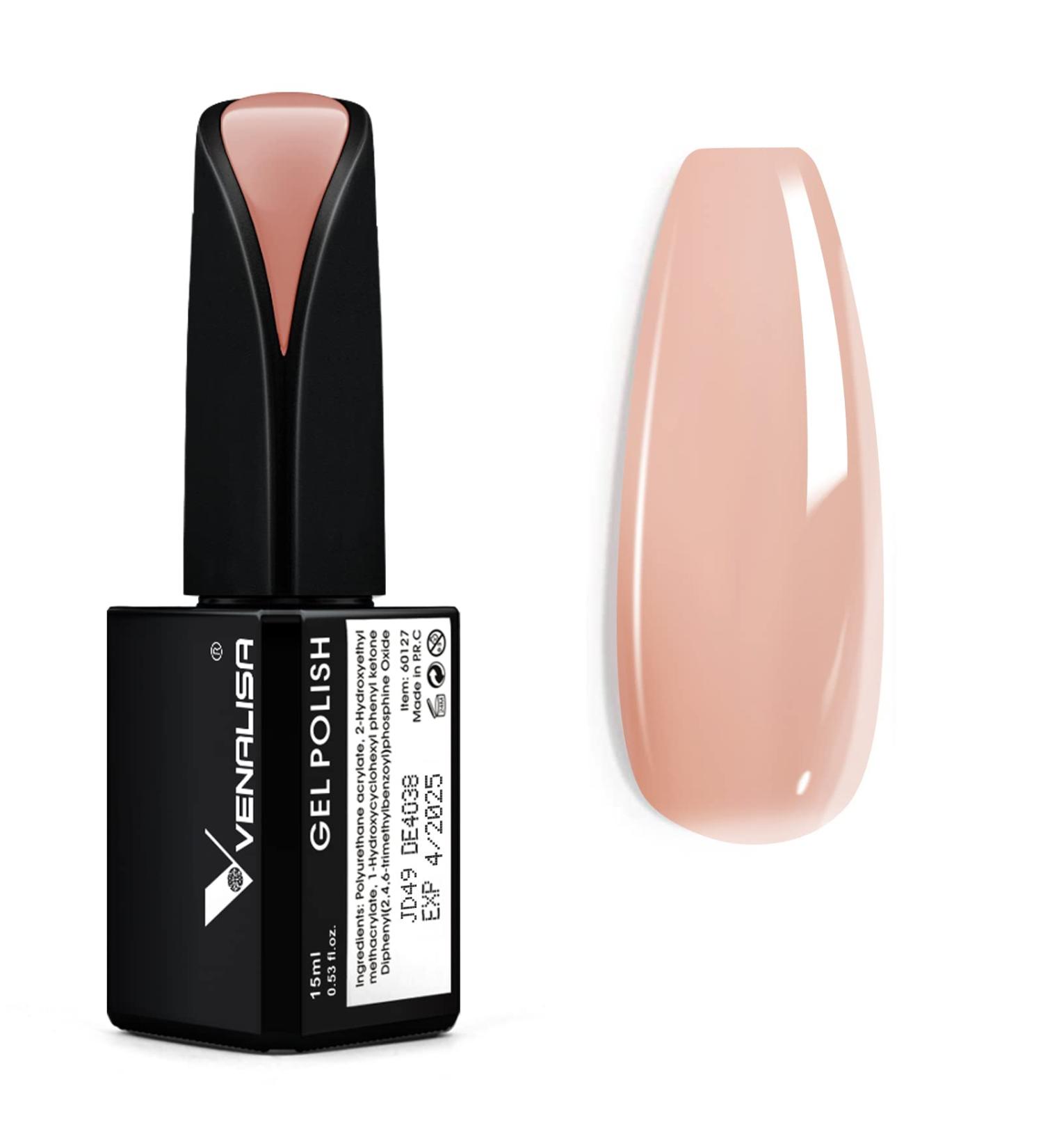 VENALISA Clear Pink Gel Nail Polish 15ml - Neutral Color French Nail Design, Soak Off UV LED Transparent White Nail Art - Natur Rosa - Buy Online on GoSupps.com