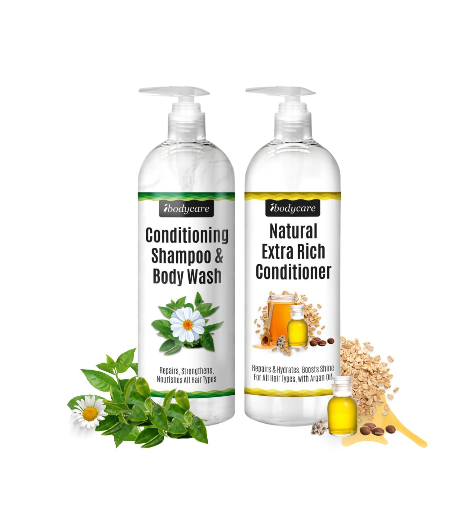 Ultra Hydrating Conditioning Shampoo & Body Wash Set | Natural Extra Rich Conditioner | Sulfate & Paraben Free for Women Men & Children - International Shipping - Buy Online on GoSupps.com