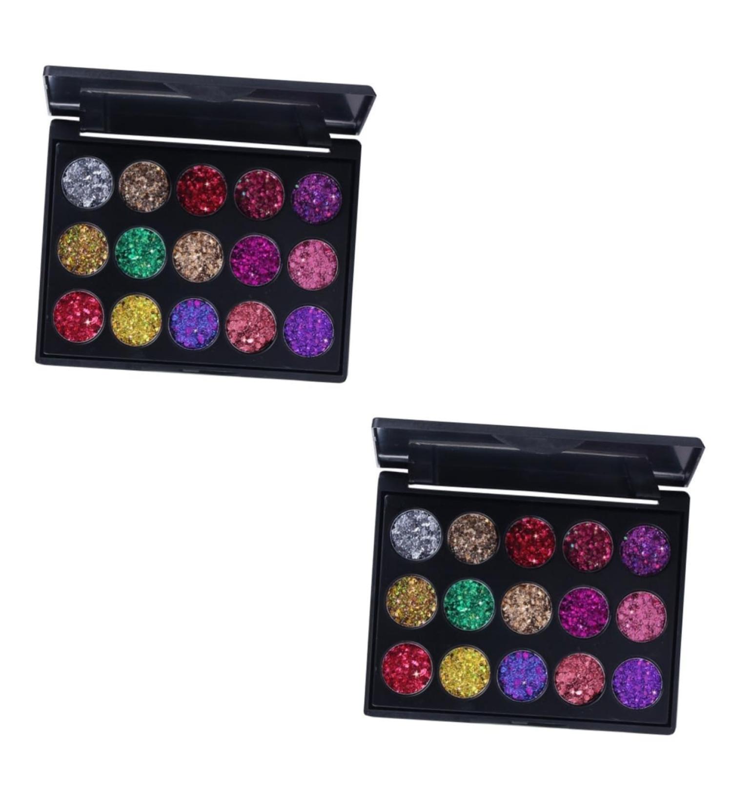 POPETPOP 2pcs 15 Colors Lustre Pearly Eye Matte Pallet Combination Makeup Cosmetic Shadow 1 count (Pack of 1) As Shownx2pcs - Buy Online on GoSupps.com