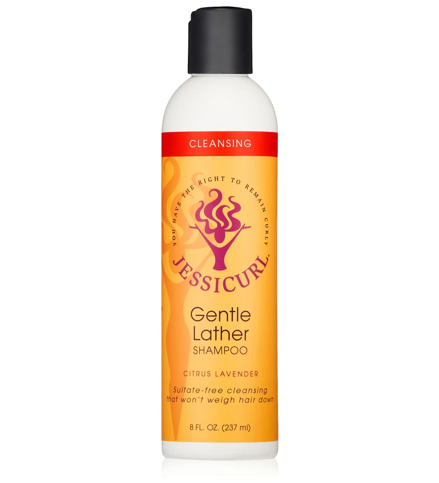 Gentle Lather Shampoo by Jessicurl - Vegan Sulfate-Free Cleansing Curly Hair Shampoo with Citrus Lavender - 8 Fl Oz - Buy Online on GoSupps.com