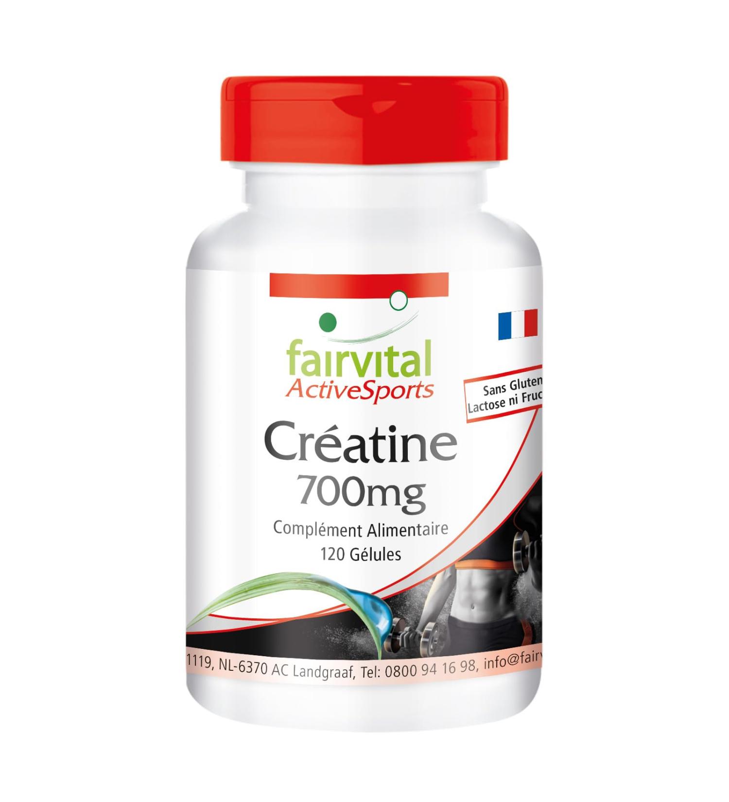 Fairvital | Creatine Monohydrate 700mg - High dosage - 120 capsules - Buy Online on GoSupps.com