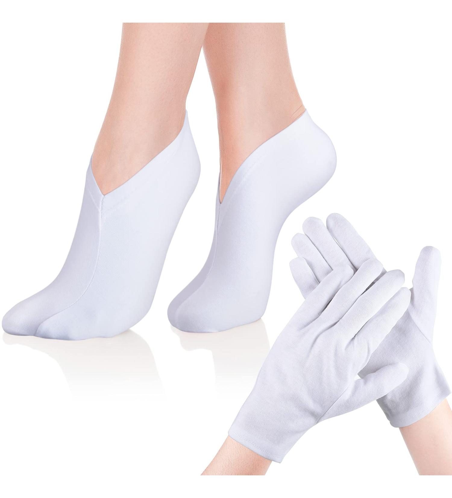 Moisturizing Socks and Gloves Set - 6 Pairs Spa Socks & White Gloves for Dry Hands - Unisex Moisturizing Gloves & Socks Combo - Buy Online on GoSupps.com