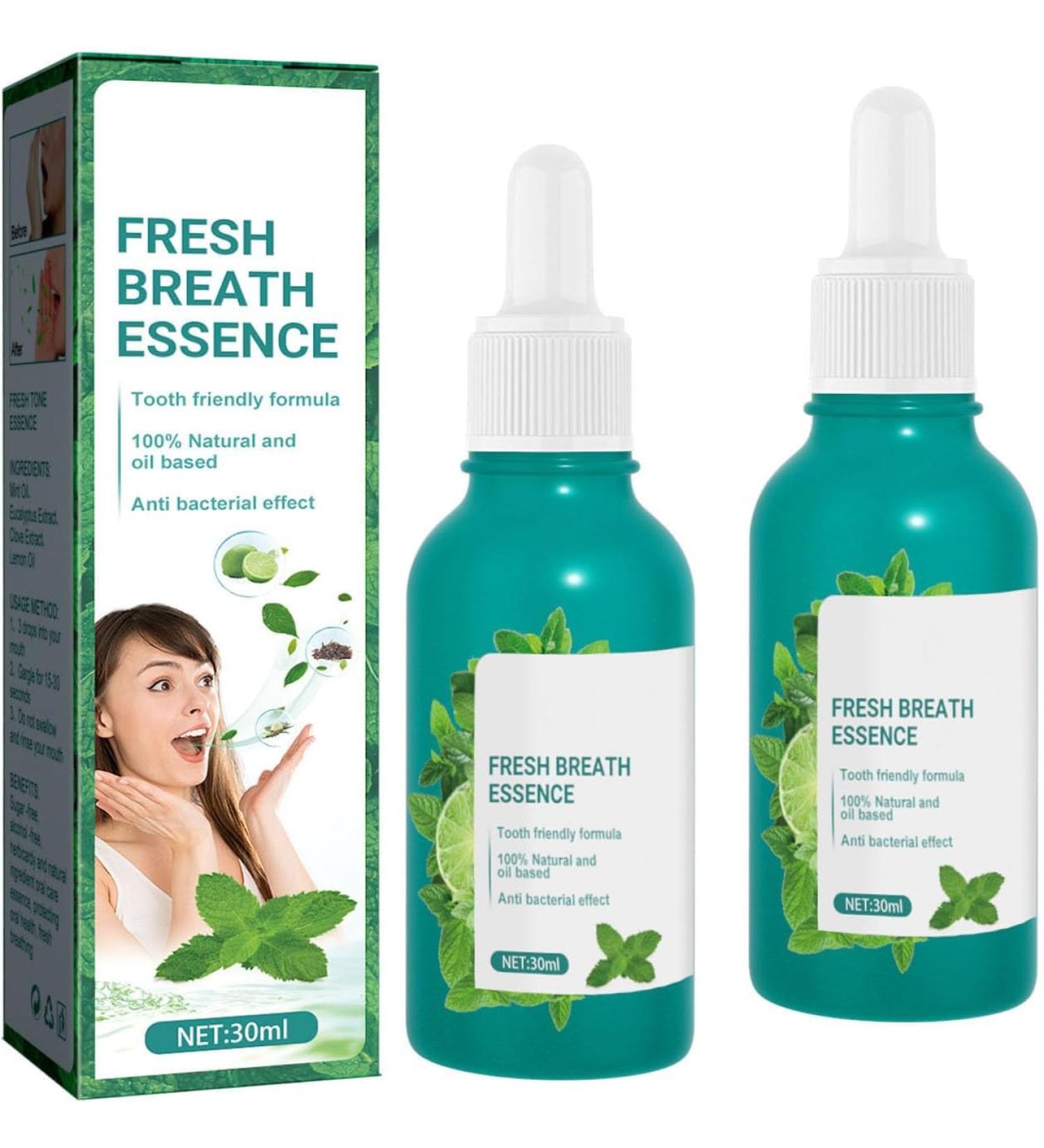 Fresh Breath Essence with Mint Oil - Gentle Mouth Freshener for Oral Care (2 PCs) - Buy Online on GoSupps.com