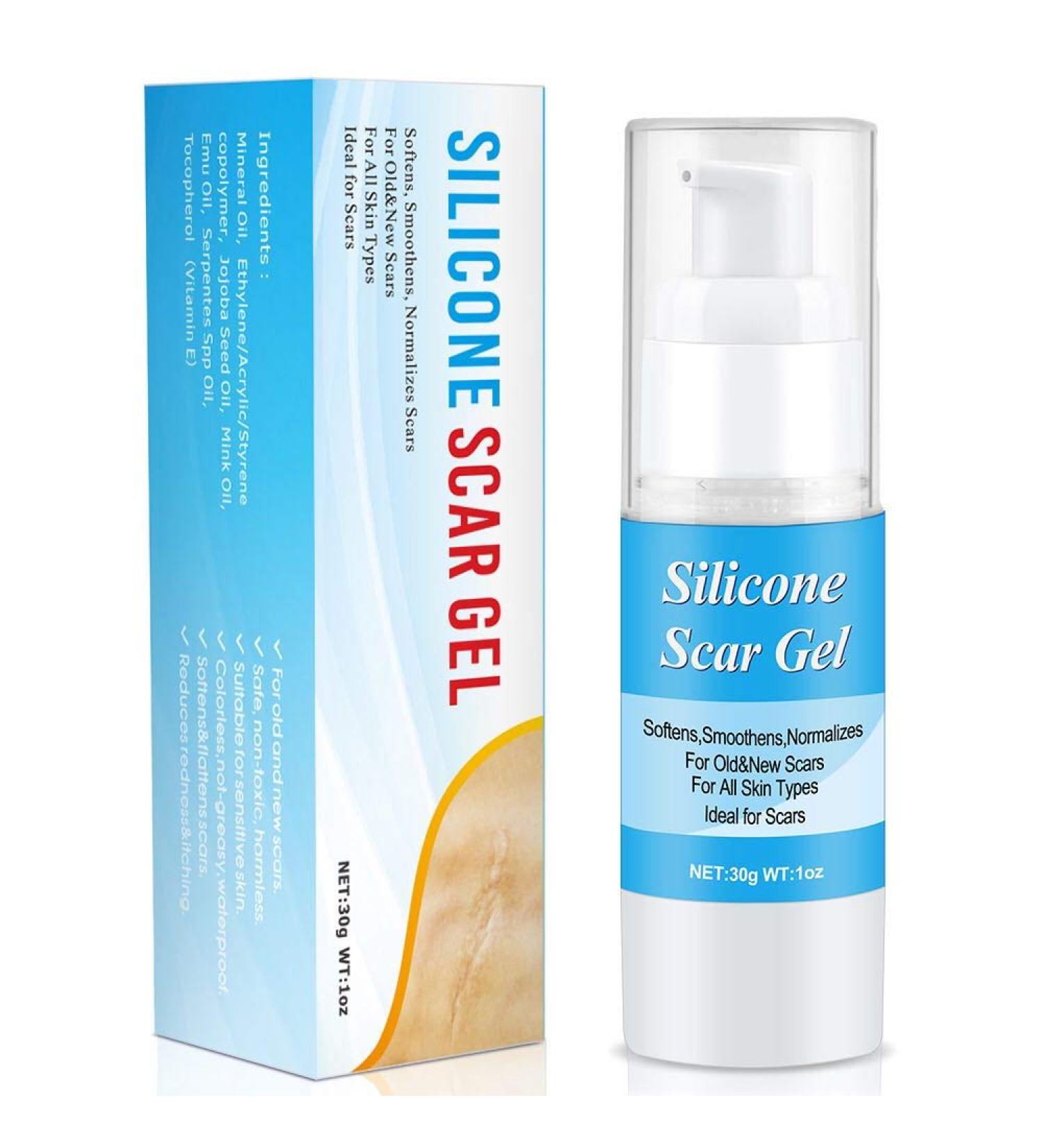 Kinbeau Silicone Scar Gel 30g - For Face, Body, C-Section, Stretch Marks, Surgical, Burn, Acne, Old & New Scars - White Blue - 1oz - Buy Online on GoSupps.com