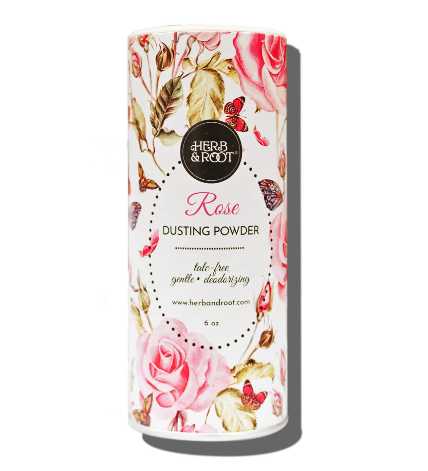 Herb & Root Rose Perfumed Body Dusting Powder - Talc Free Anti-Chafing Feminine Powder | 6 oz - Buy Online on GoSupps.com