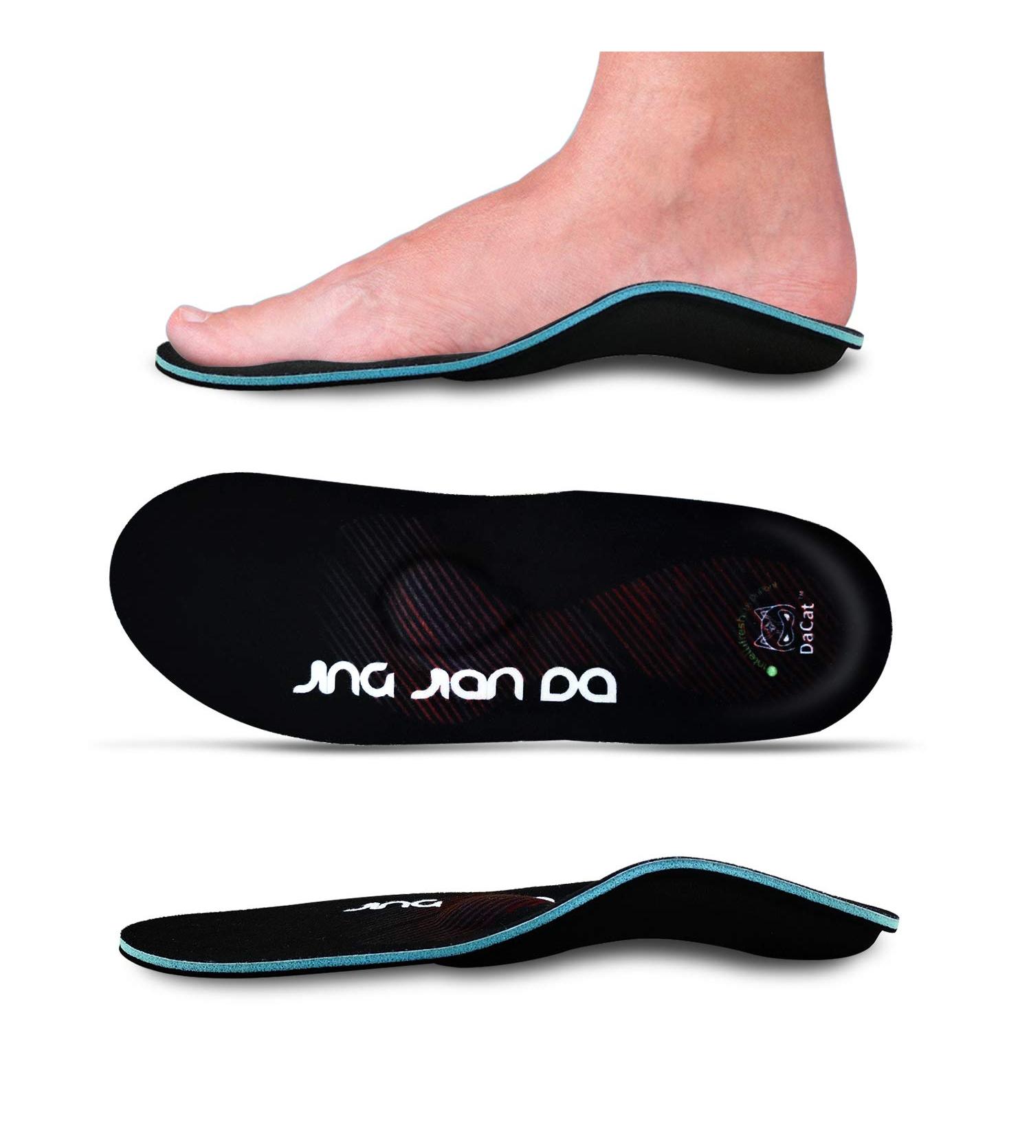 DACAT Orthopedic Shoe Inserts for Heel Spur Relief - Men's & Women's Insoles for Flat Feet & Plantar Fasciitis - EU Size 35-36 - Black - Buy Online on GoSupps.com