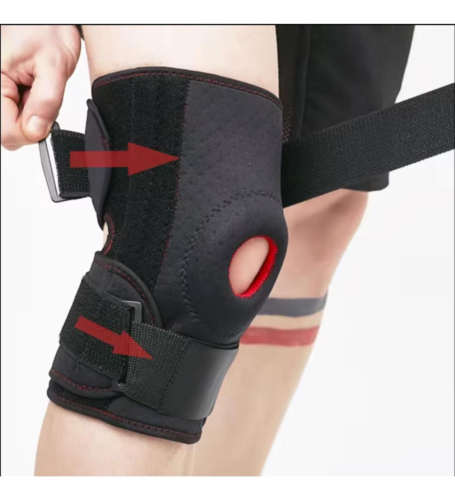 Adjustable Compression Knee Brace with Open Patella & Side Stabilizers - Comfort & Support for Active Lifestyles | Free International Shipping - Buy Online on GoSupps.com