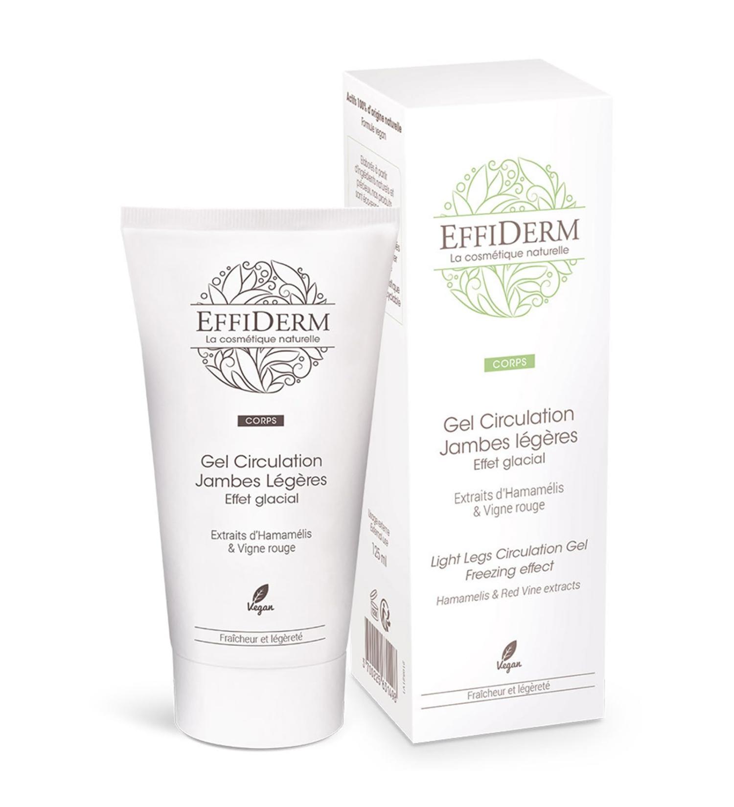 EFFIDERM - Light Legs Circulation Gel - Icy Effect - Relieves and Facilitates Drainage - Immediate Well-being - 125ml