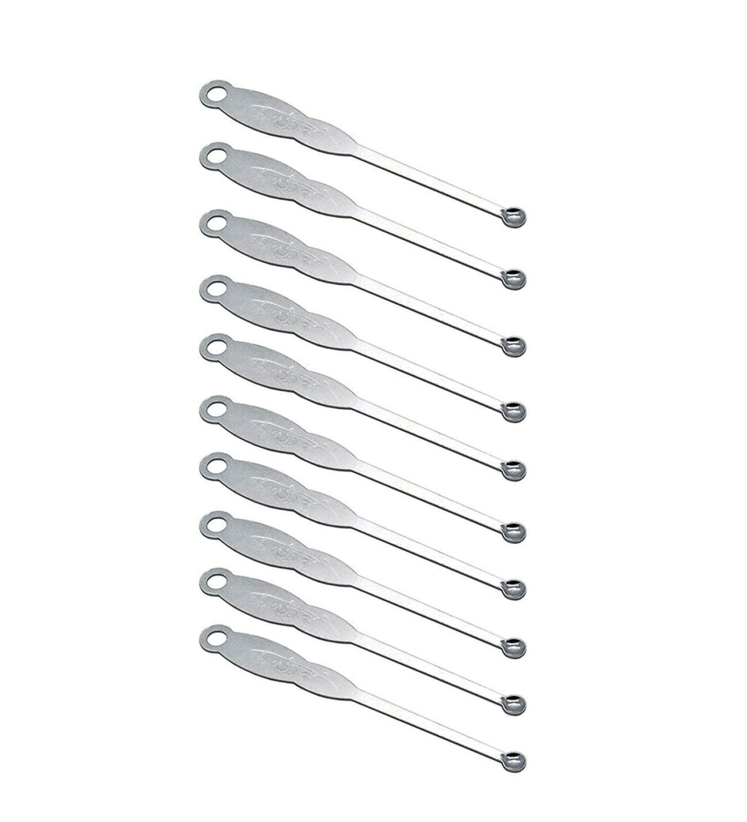 10pcs Silver Metal Ear Spoon Earwax Remover Tool Set with Key Pendant - for Adults & Children - Buy Online on GoSupps.com