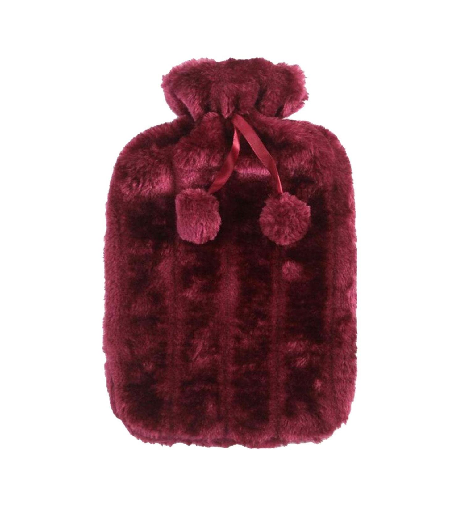 Hot Water Bottle Cover | 2L Hot Water Bag Cover | Hot Water Bottle Cloth | Soft Faux Plush Warm Water Bottle Cover with Soft Furry Ball for Hot Cold 6-8 Hours Hot Pink - Buy Online on GoSupps.com