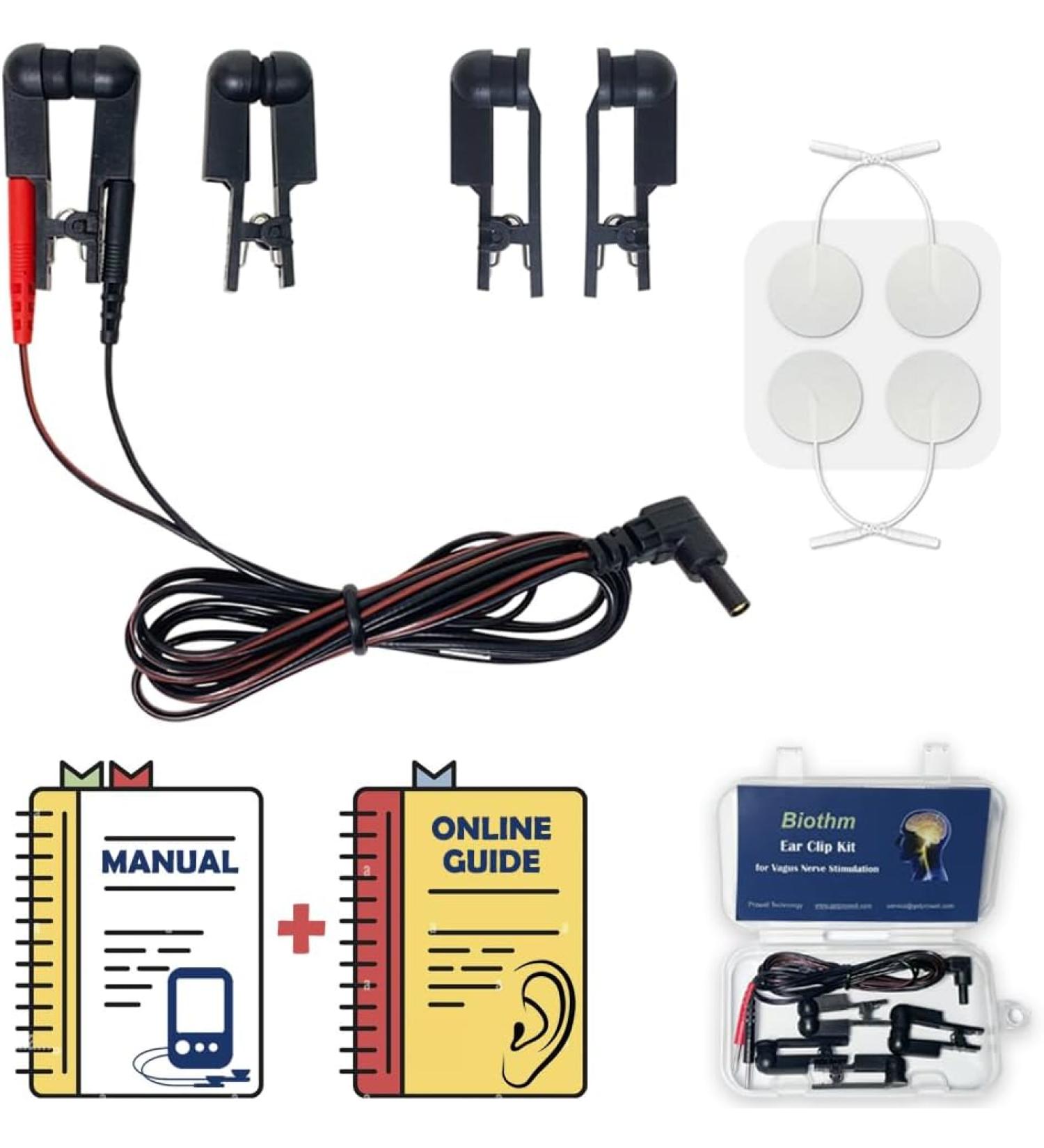 Biothm TENS Ear Clips - For Vagus Nerve Stimulation - Dual Silicone Electrodes - Buy Online on GoSupps.com