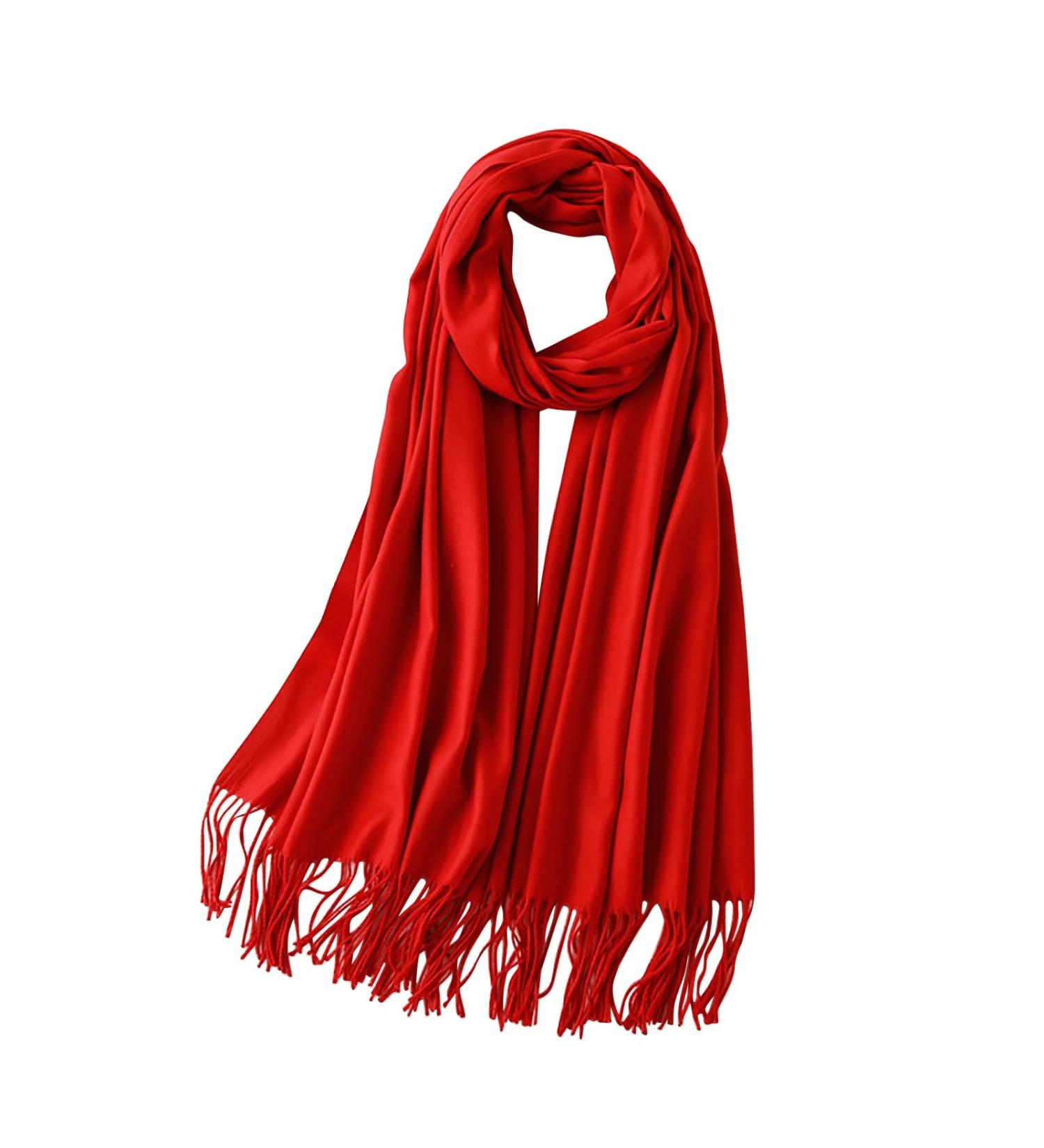 Buy Women's Knitting Scarf - Cozy Cashmere Scarf with Buttons for Every Season - Large Red Wool Scarf - Buy Online on GoSupps.com
