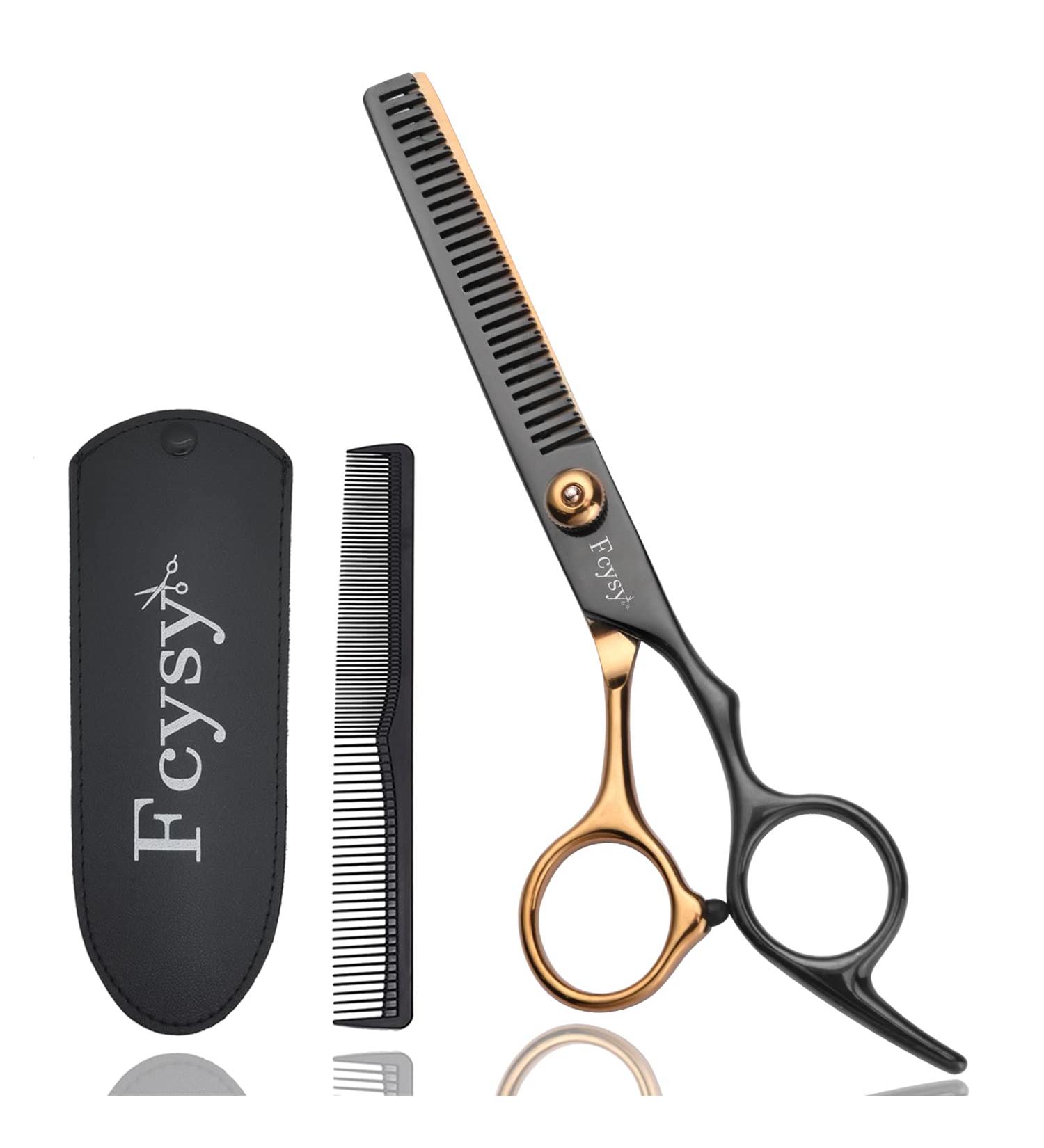FCYSY Professional Hairdressing Thinning Scissors Kit - Gold Thinning Shears Set for Hair Layering, Texturizing, and Blending - Barber Haircut Scissors with Comb - Buy Online on GoSupps.com