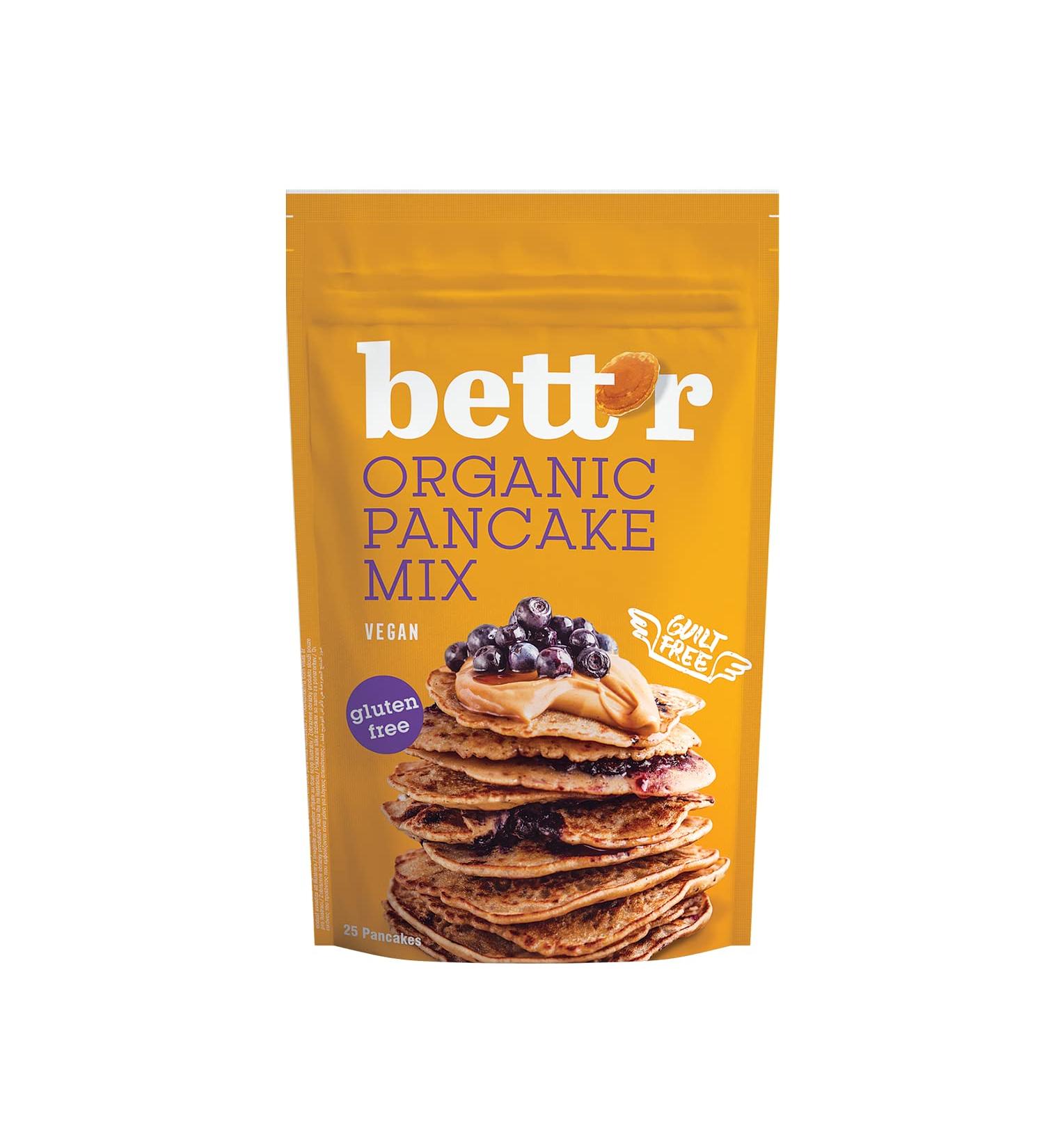 Bett'r Pancake Mix - Organic Vegan Gluten-Free Baking Mix | 6 x 400g | 25 Delicious Pancakes - Buy Online on GoSupps.com