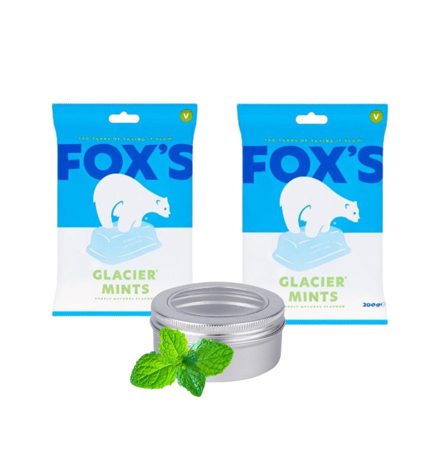 Foxs Glacier Mints and Travel Sweets Tin 2 Packs of 200g - Buy Online on GoSupps.com