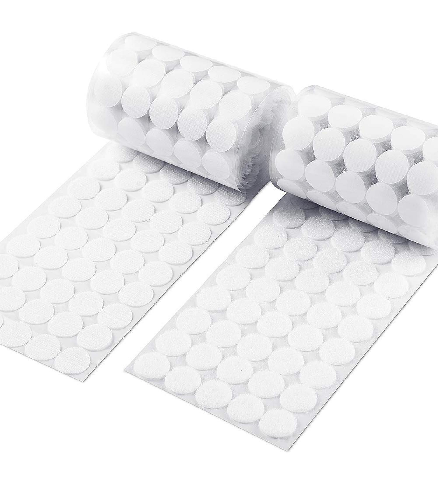 Vkey (500 Pair Sets) 3/4inch 20mm Diameter Sticky Back Coins Hook & Loop Self Adhesive Dots Tapes (White) - Buy Online on GoSupps.com
