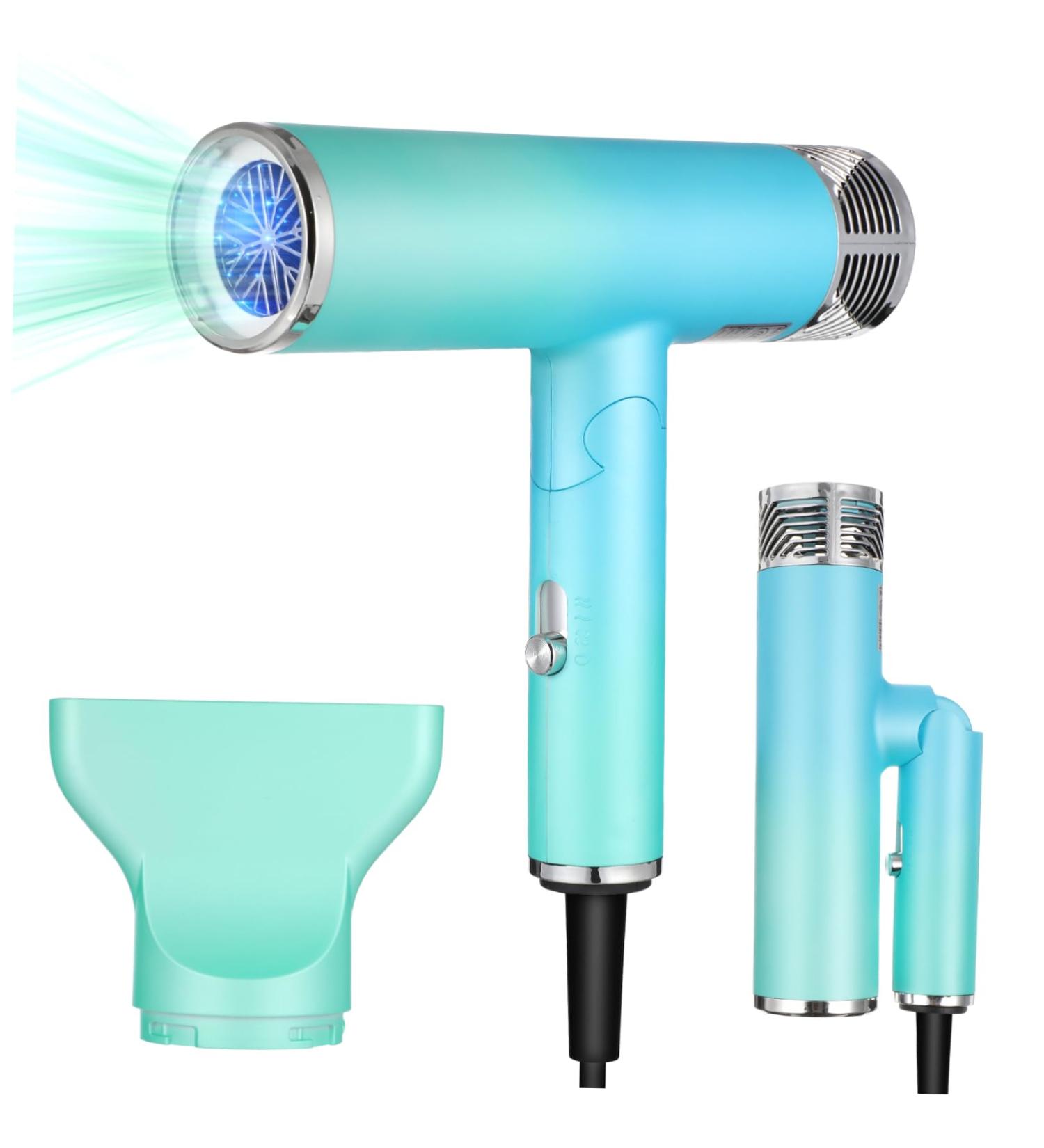 TOVINANNA Foldable Hair Dryer Foldable Blow Dryer Hair Dryer for Curly Hair Travel Diffuser Brushless Motor - Buy Online on GoSupps.com