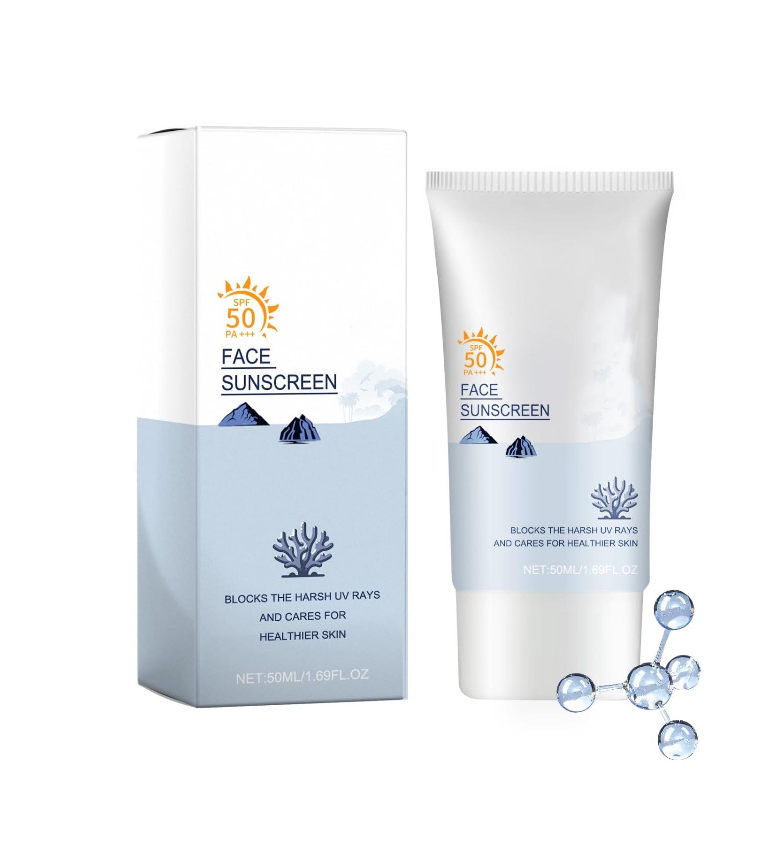 Face Sunscreen SPF 50 Cream (50ml) Sun Cream Protects Against UVA/UVB Rays and Premature Skin Ageing Sunscreen for Delicate Facial Skin - Buy Online on GoSupps.com
