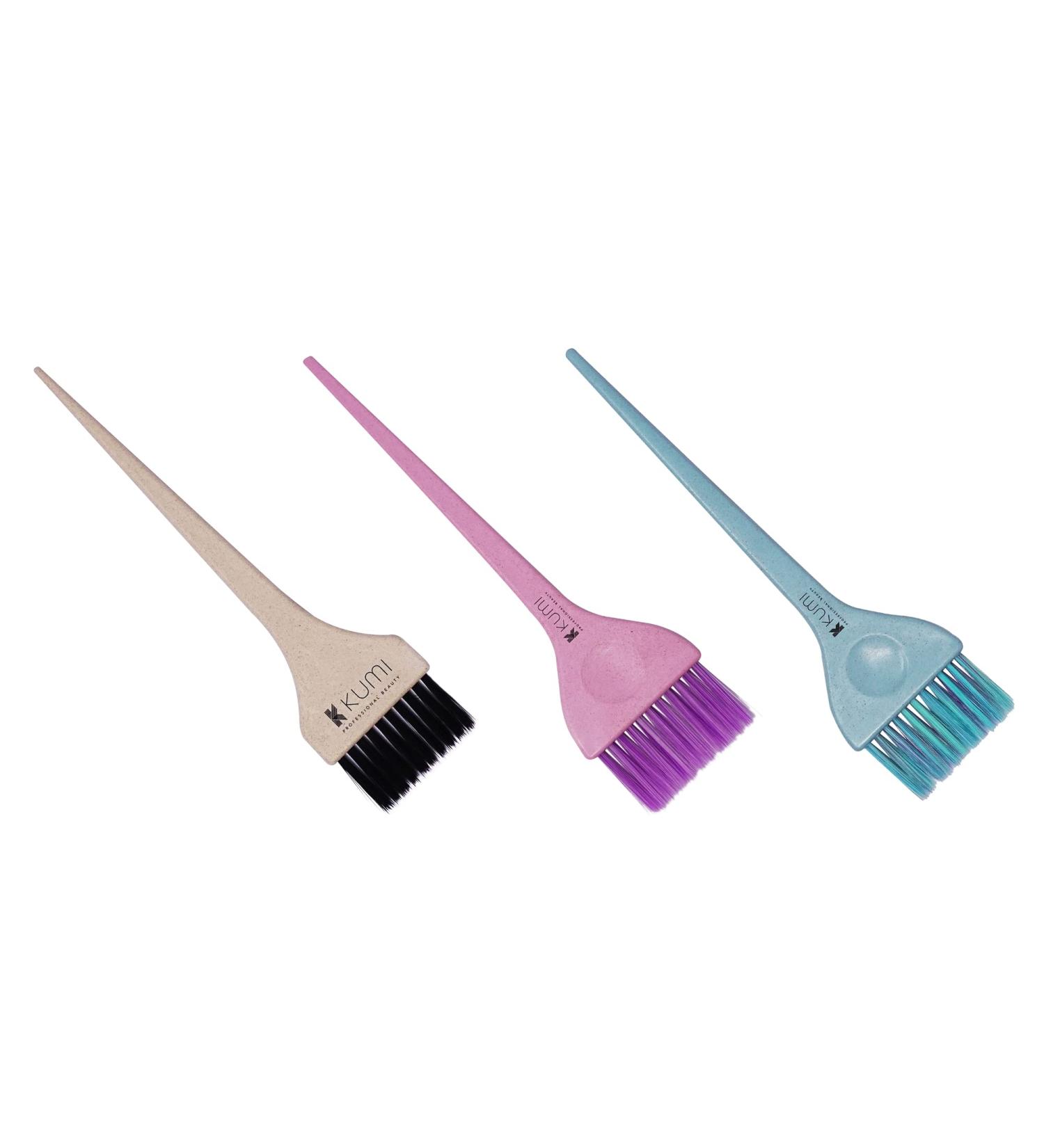 K Kumi Professional Beauty Wheat Eco-Friendly 3-Piece Wide Brush Set - Hair Colouring Tool Kit