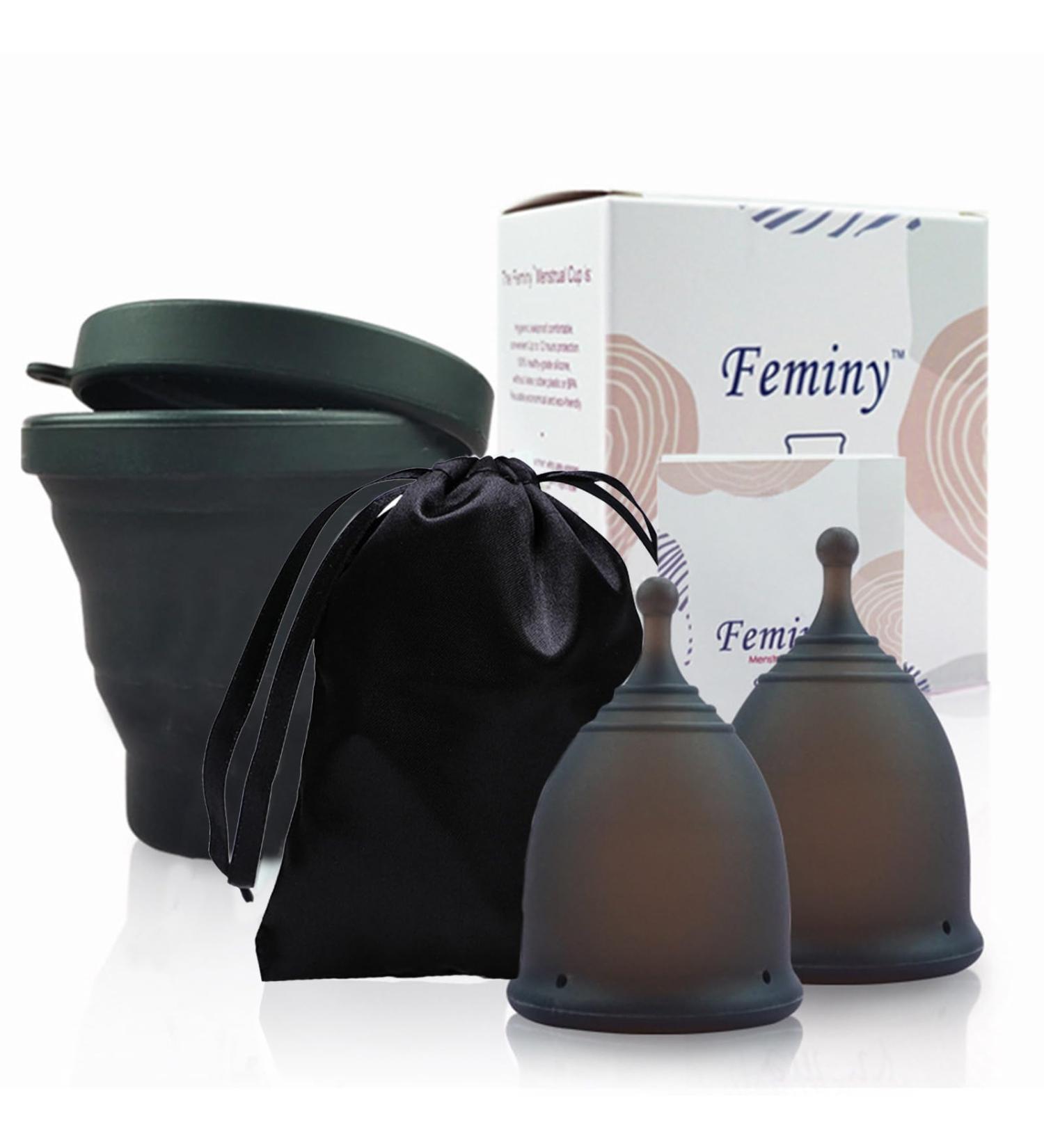 Reusable Menstrual Disc - 2 Pieces Black Period Cup for Long-Lasting Protection - Buy Online on GoSupps.com
