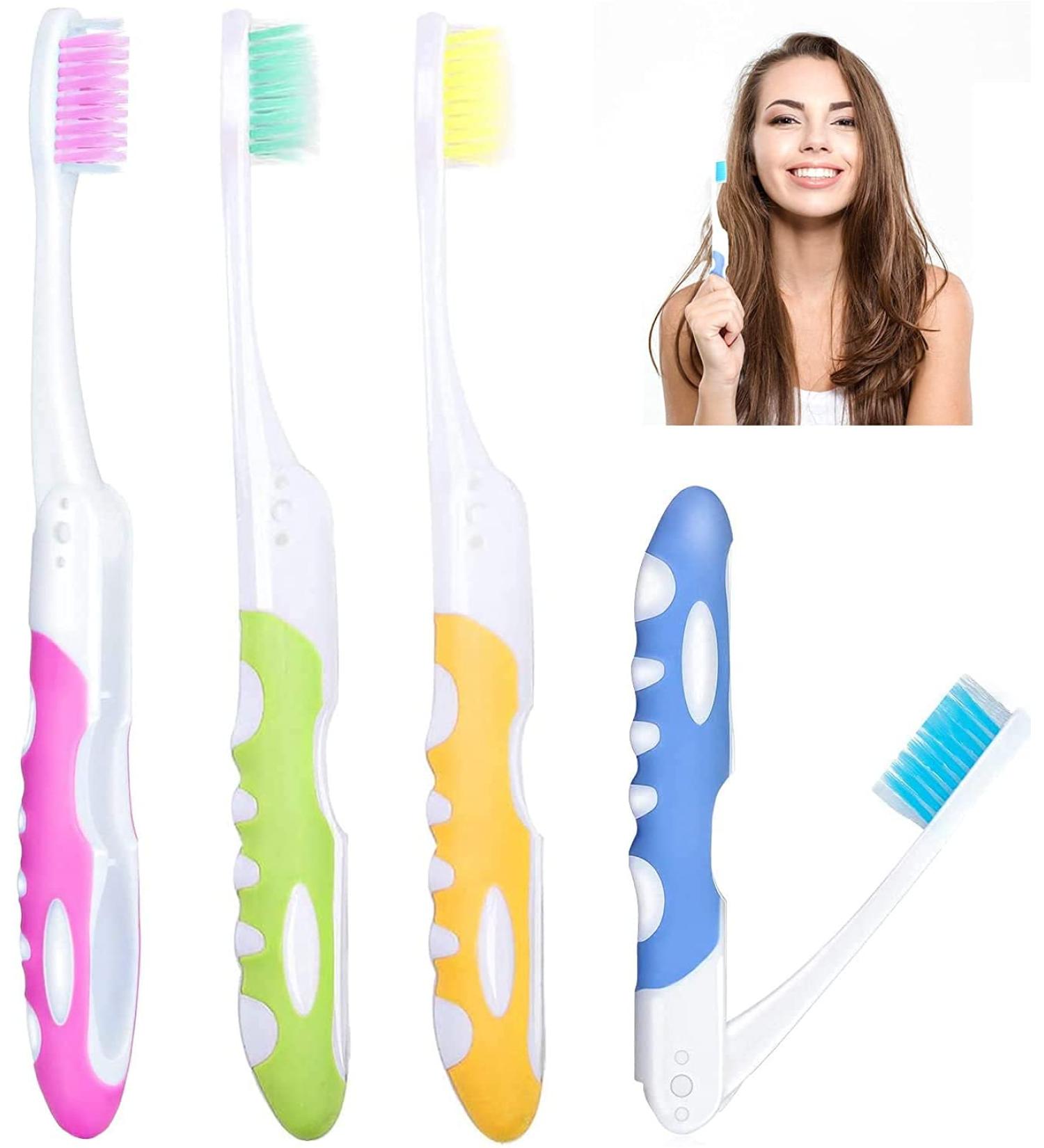 Regerly 8-Piece Foldable Travel Toothbrush Set - Mini Portable Soft Bristle Brushes for Camping & Travel - Buy Online on GoSupps.com