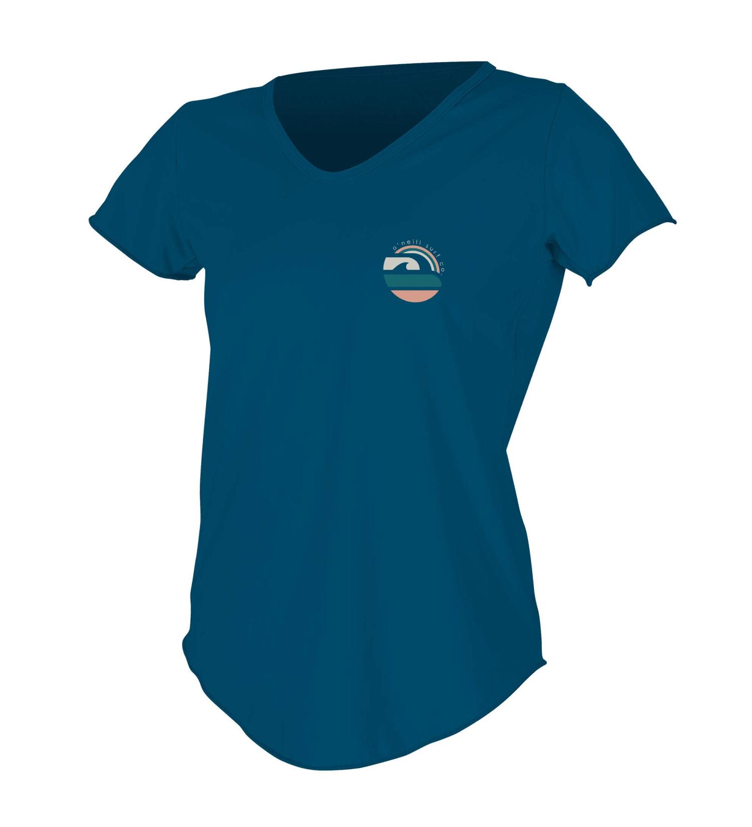 O'NEILL Women's French Navy Graphic Sun Shirt X-Small - Short Sleeve Scoop Neck - Buy Online on GoSupps.com