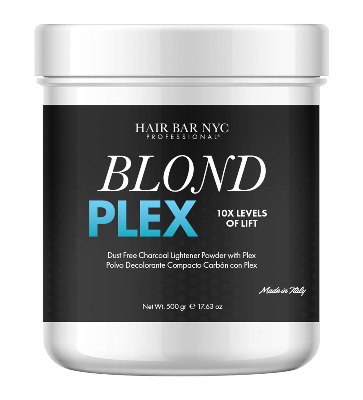 Hair Bar NYC Blond Bond Plex Extreme Lifting 10X Levels Black/Charcoal Dust Free Lightener - Hydrolized Keratin Hair Bleach Powder Cool-Toned Bright Finish Italy 500g - Buy Online on GoSupps.com