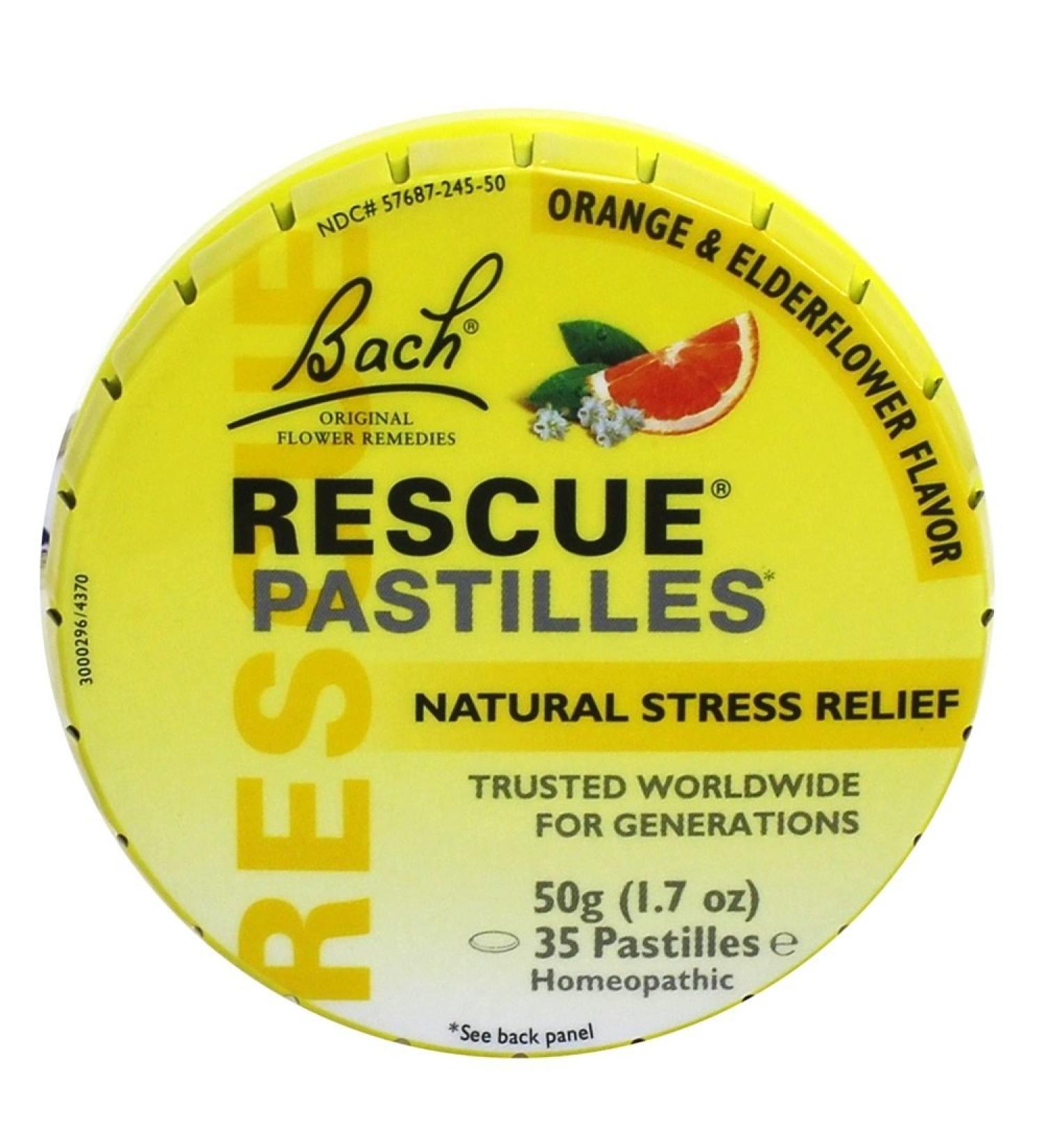 Bach Flower Remedies Rescue Pastilles 1.7 Oz - Natural Stress Relief - Buy Online on GoSupps.com