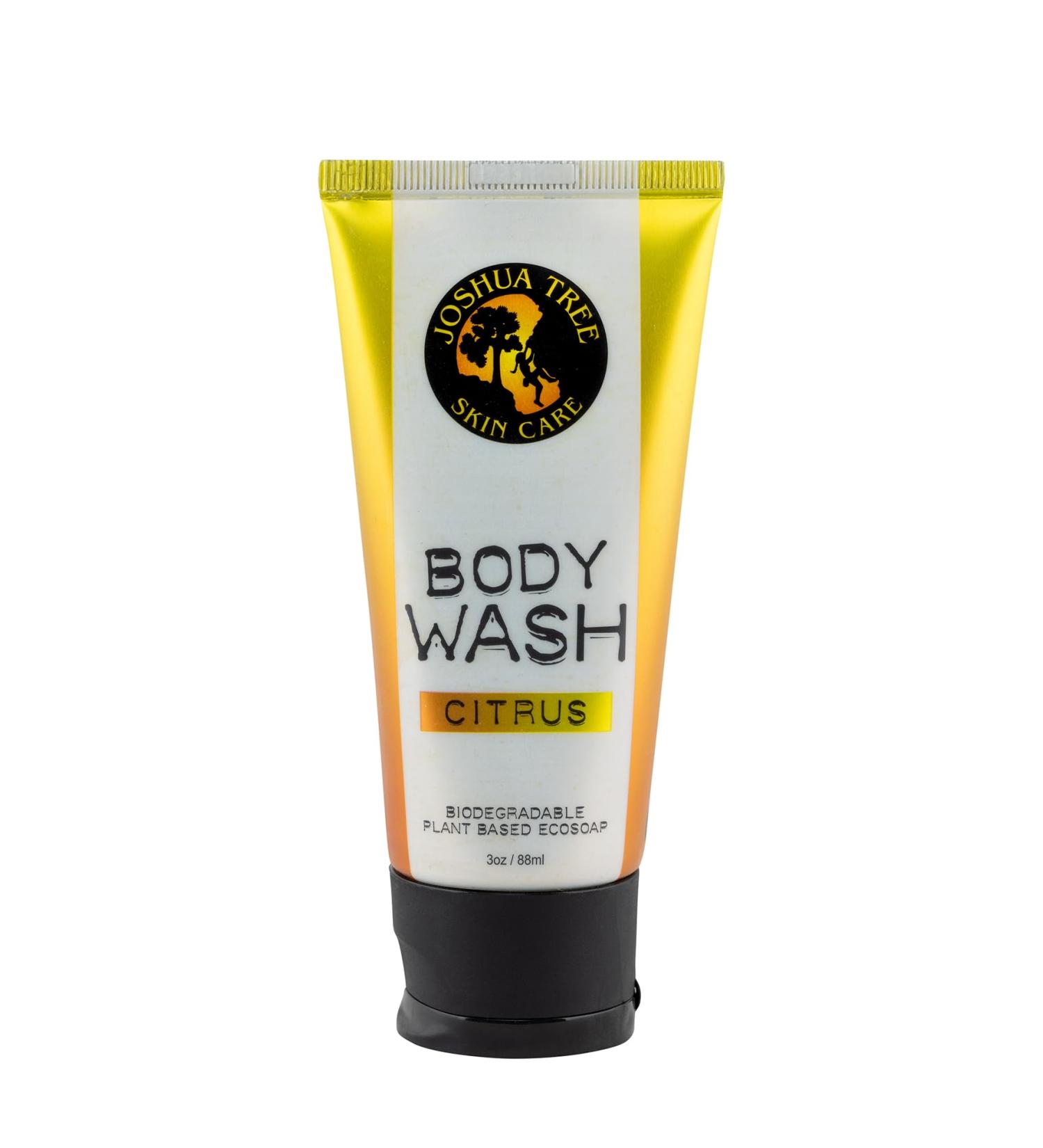 Joshua Tree 3 oz. Body Wash Shampoo - Biodegradable Plant Based Eco Soap with Organic Ingredients (Citrus)