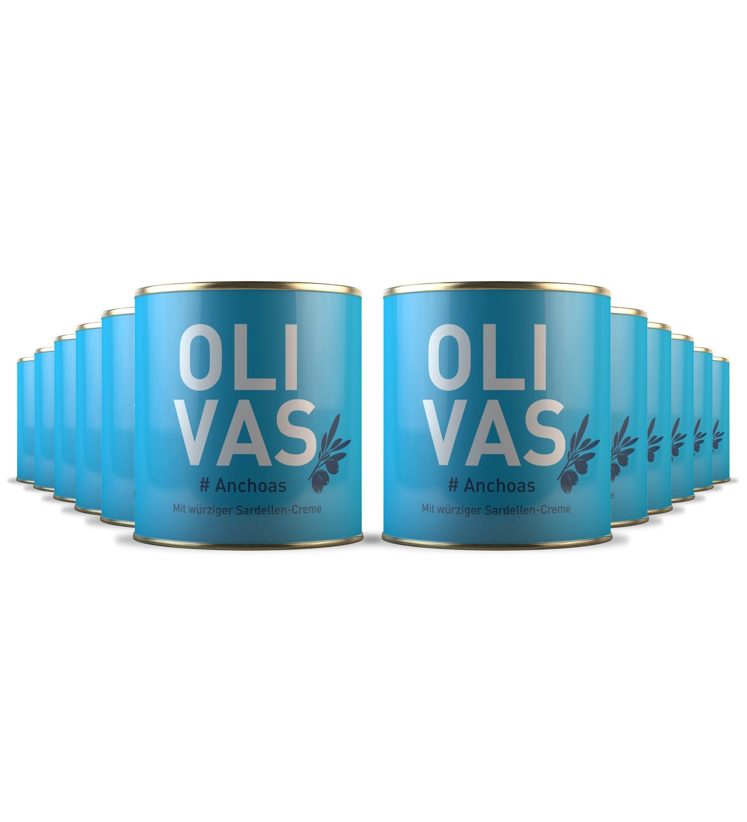 Buy Set of 12 OLIVAS Anchoas 80g - Premium Manzanilla Olives with Spicy Anchovy Cream | International Shipping - Buy Online on GoSupps.com