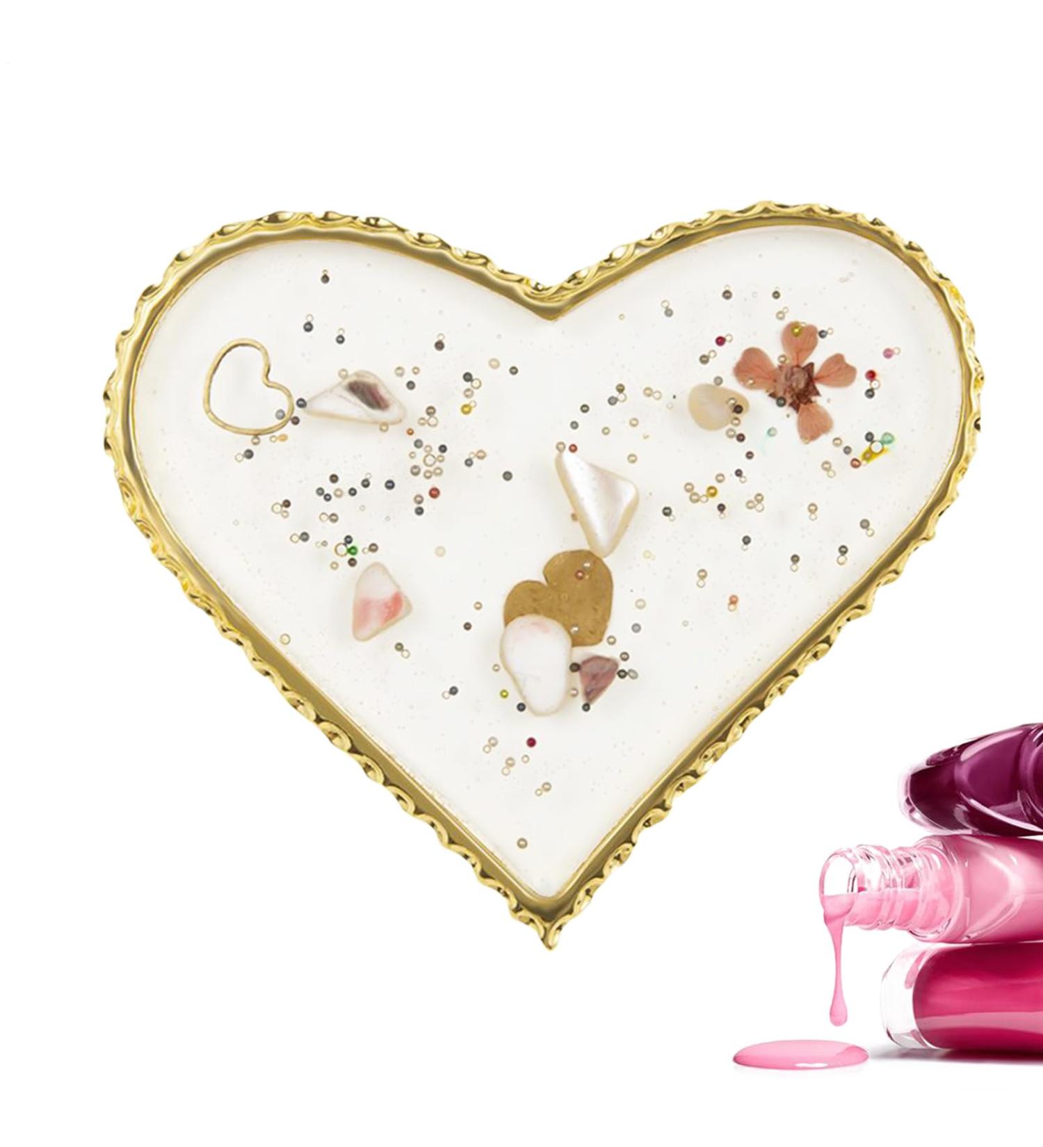 For nails | Makeup tablet | Resin tray with elegant gold edges for manicure practice home beauty studio girls and women - Buy Online on GoSupps.com