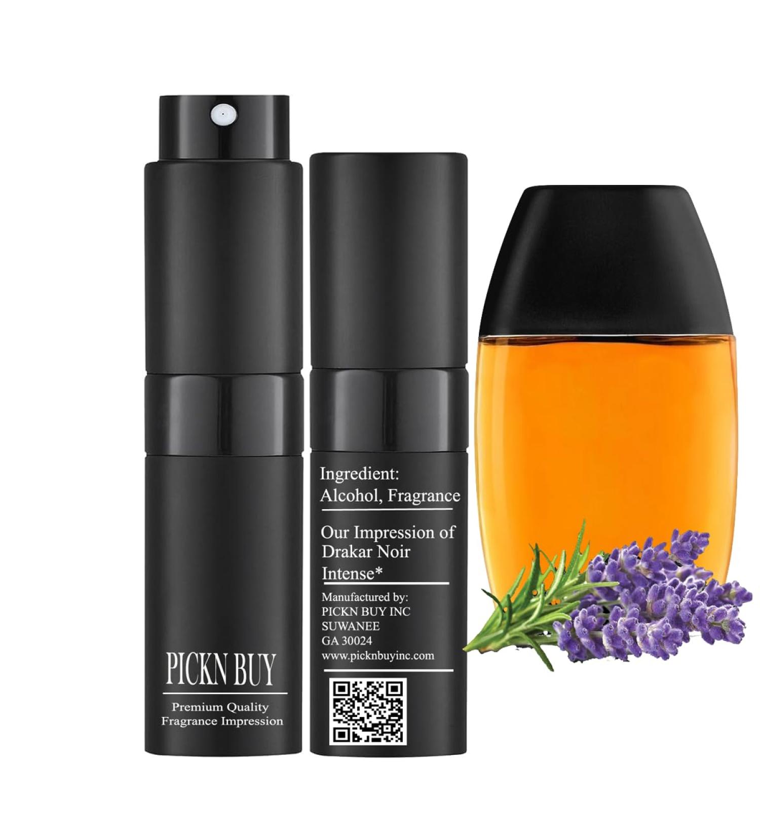 PICKN BUY Luxury Perfume for Women 0.34 Fl oz Scent Compatible to Drakar Noir Intense Perfume Made in USA Long-Lasting Spray Comes in Refilable Bottle Drakkar Noir Intense Impression 0.34 Fl Oz (Pack of 1)