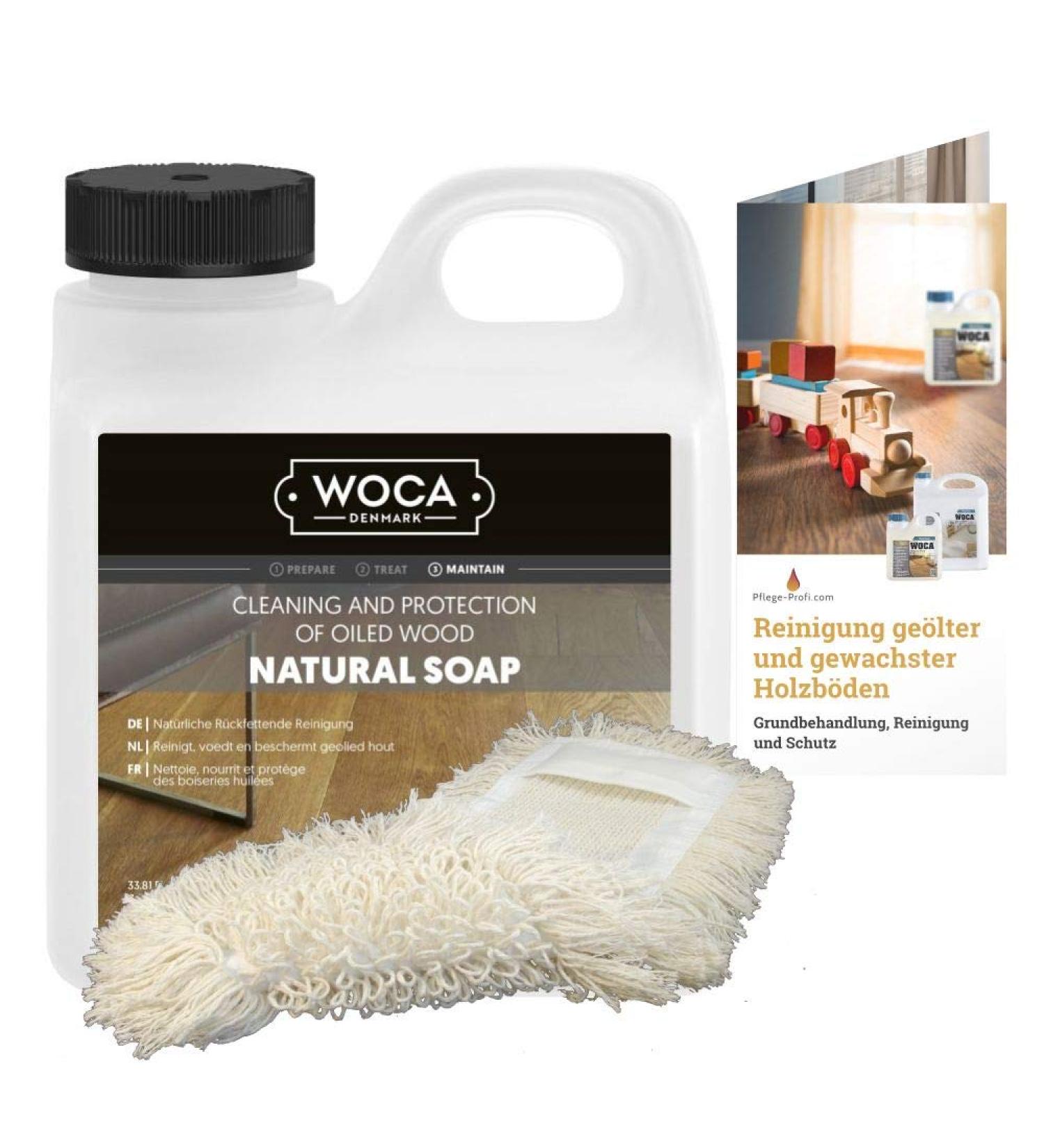 Woca wood floor soap natural 1 litre including cotton mop and care instructions 1 l (1 pack) Natural