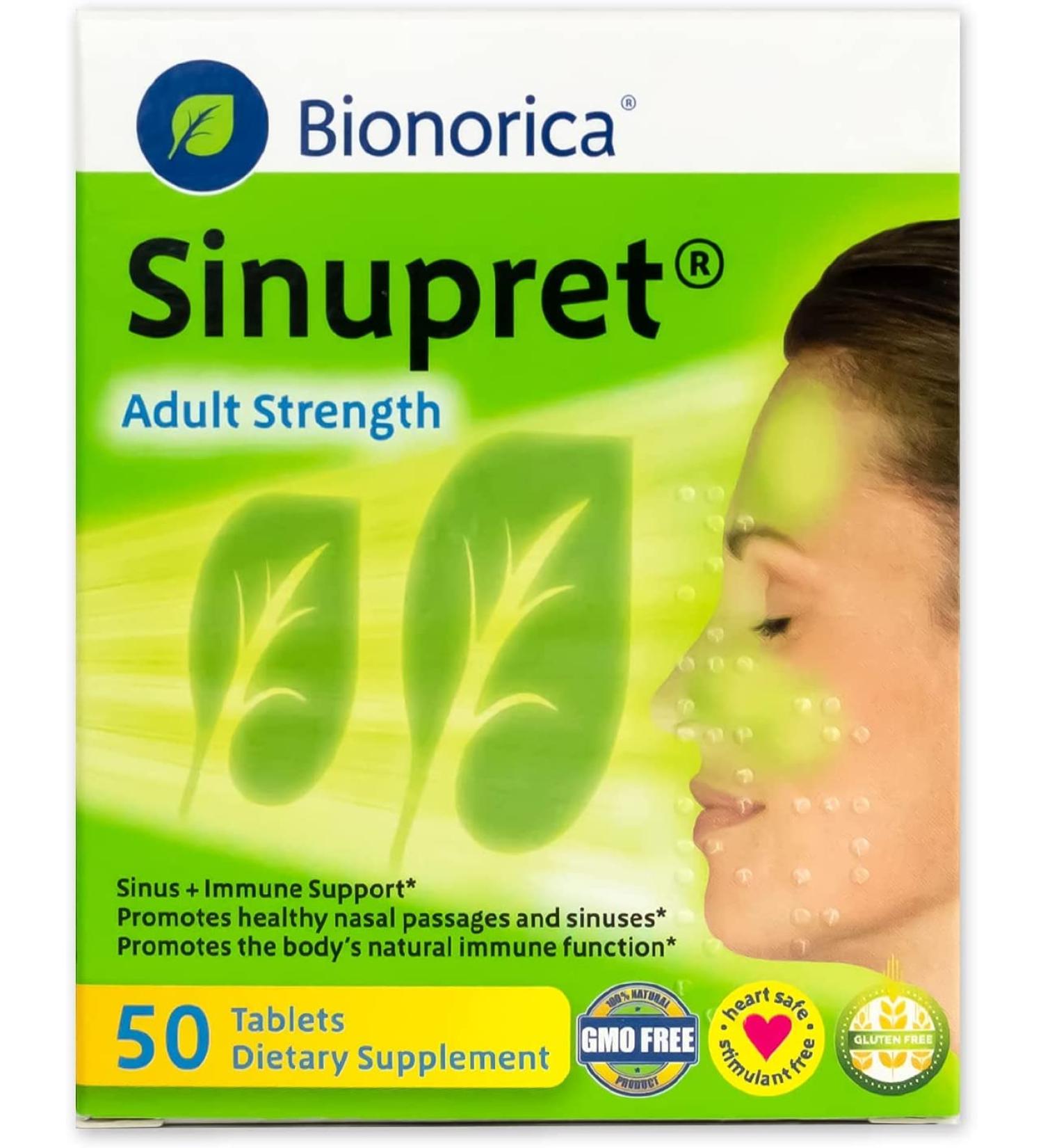 Sinupret Bionorica Sinus Immune Support Adult Strength - 50 Tablets - Buy Online on GoSupps.com