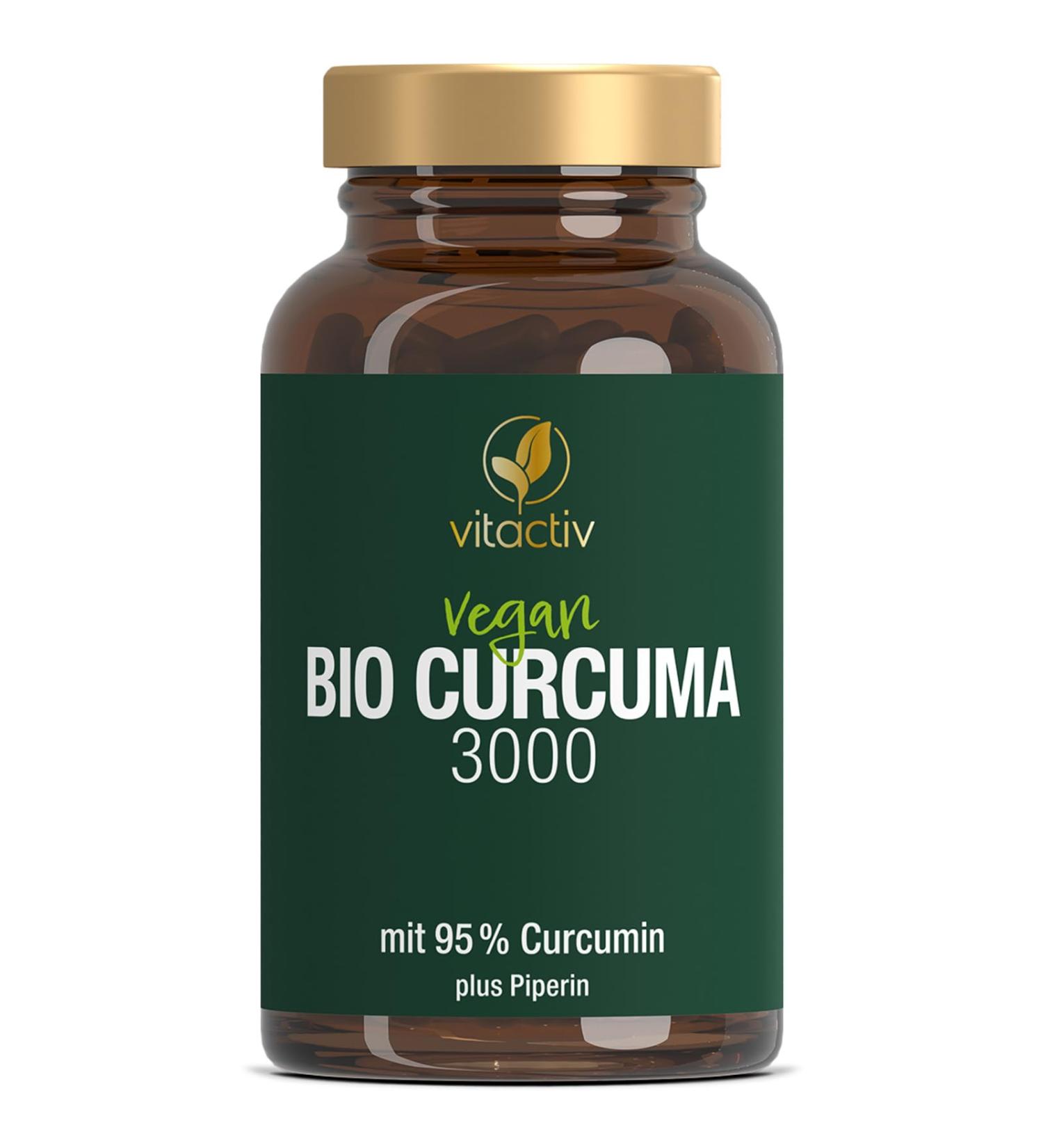 Vitaciv Organic Curcuma 3000 - High Bioavailability Turmeric Capsules with 95% Curcumin & Piperine | Vegan 60 Capsules for 60 Days - Buy Online on GoSupps.com