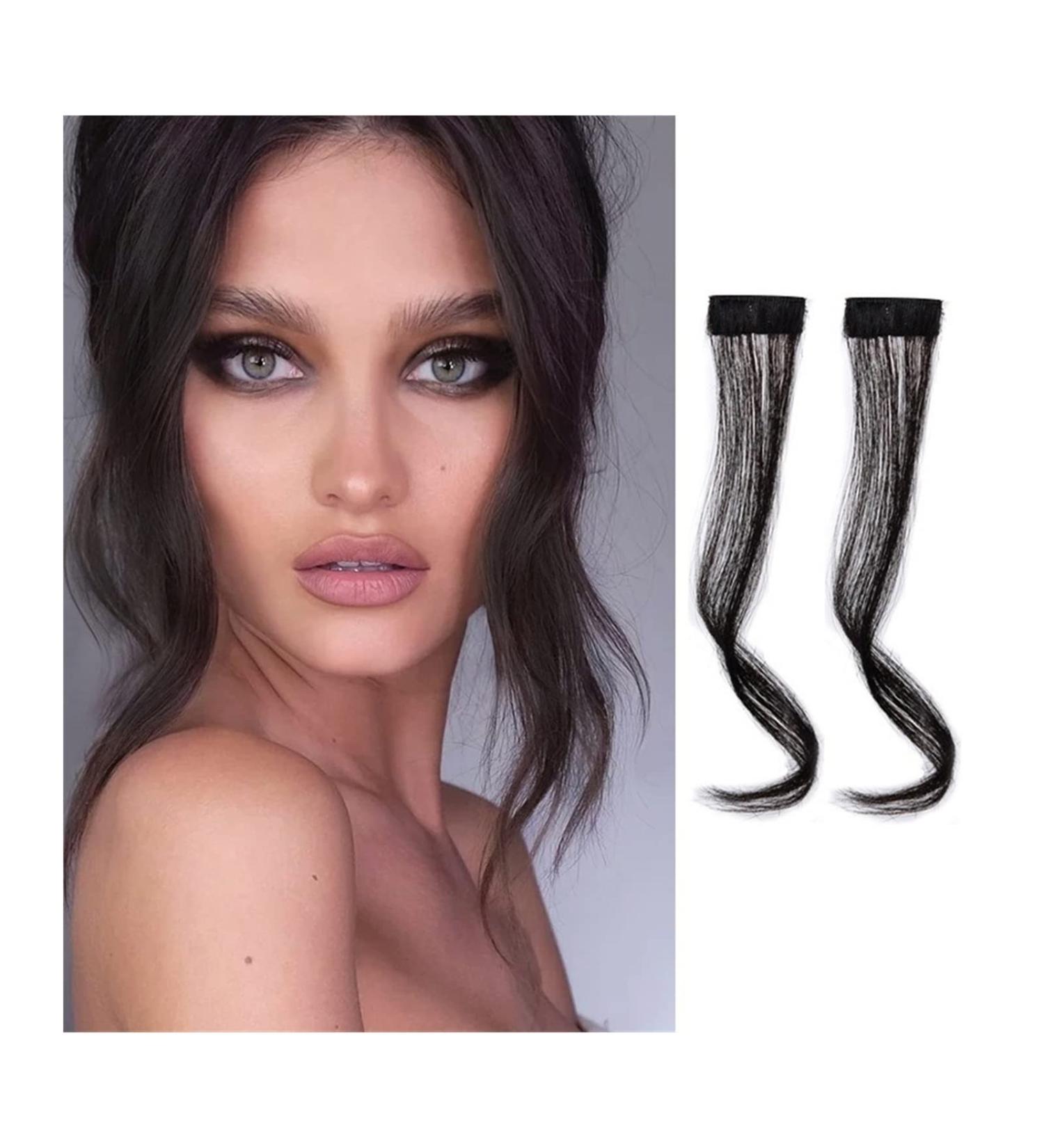 Bangs Hair Clip 2Pcs/set Synthetic Hair Bangs Clip in Front Side Bangs Wavy Curly Hair Extensions 30/35CM Long Natural Dragon beard Bangs Hairpiece for Women Bangs Clip in Hair (Color : 30cm Natural 30cm Natural Black - Buy Online on GoSupps.com