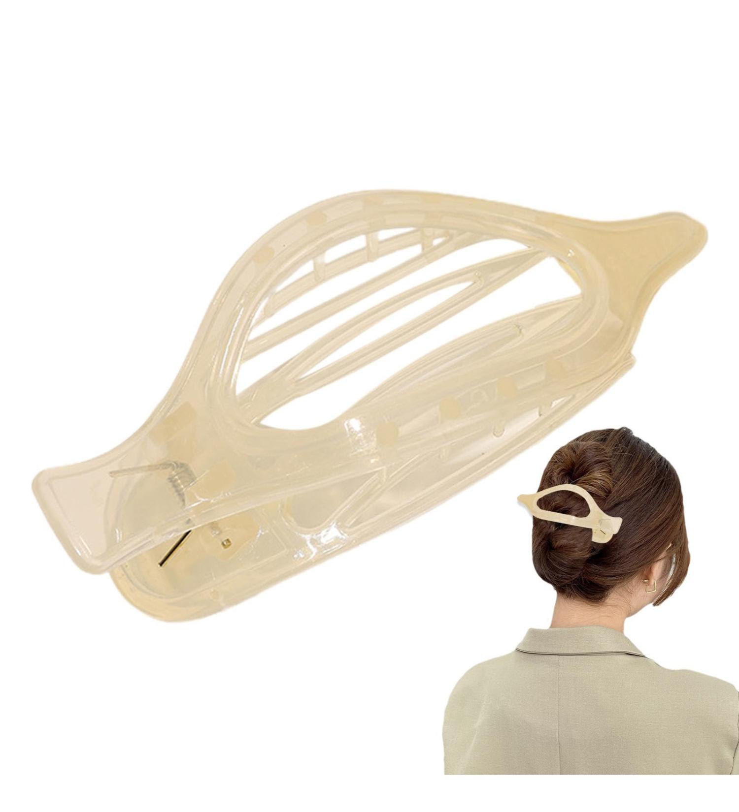 Ponytail Decorative Hair Clip Ponytail Duckbill Hairpin Long Hair Clips for Styling Long Hair Shower Clips for Teenage Girls Women Styling Translucent Large Size apricot - Buy Online on GoSupps.com