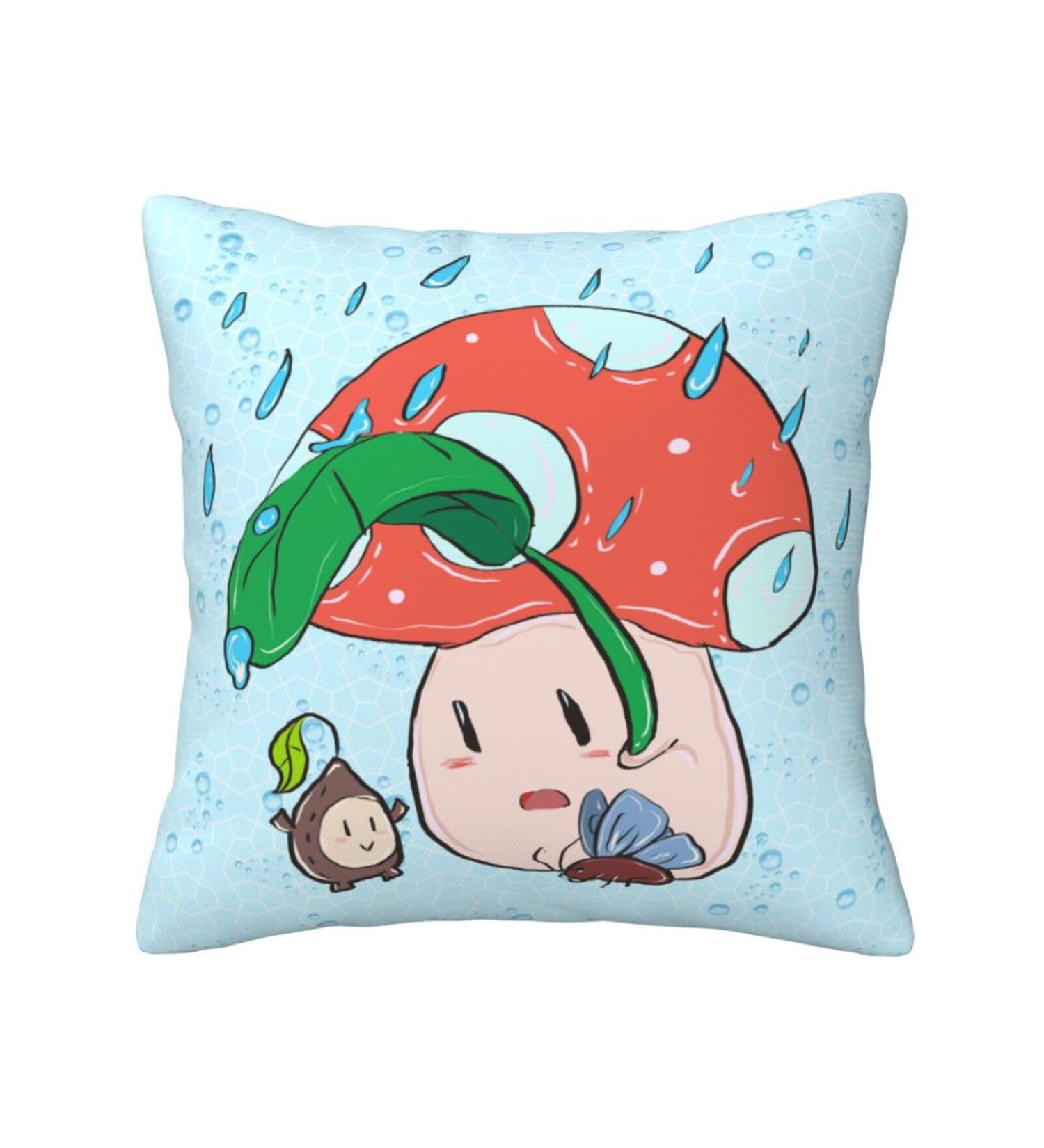 YYHHAOFA Sunflower Seeds and Mushroom Pattern Universal Pillowcase for All Seasons 16"x16" : Soft and Comfortable Suitable for car Sofa Black 16"x16" - Buy Online on GoSupps.com