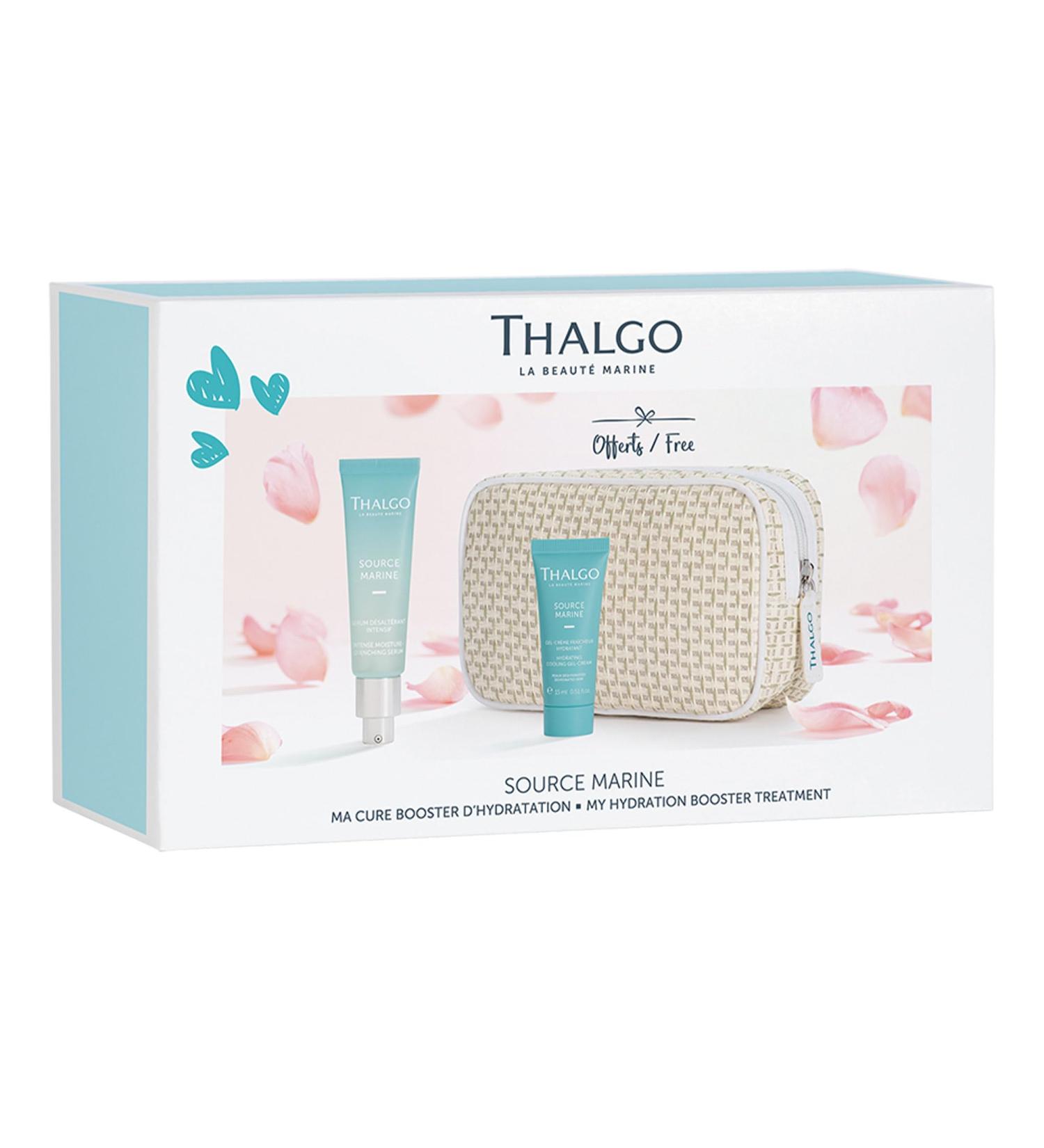THALGO Source Marine Gift Set Serenpower Intensive Moisturizing Serum 30 ml + Refreshing Moisturizing Liquid 15 ml + Cosmetic Pouch (Source Marine Set) - Buy Online on GoSupps.com
