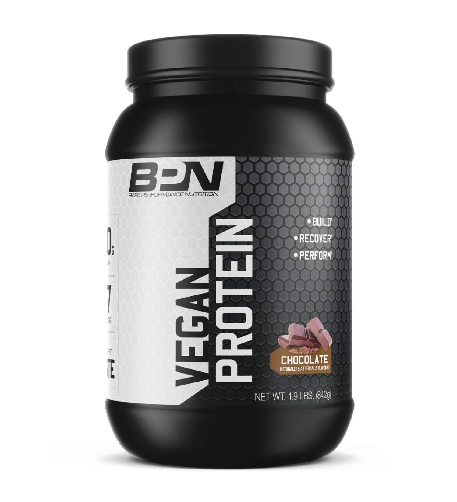 Bare Performance Nutrition Vegan Protein - Plant Based Pea, Watermelon & Pumpkin Protein Blend - Naturally Sweetened Chocolate Flavor (27 Servings) - Buy Online on GoSupps.com