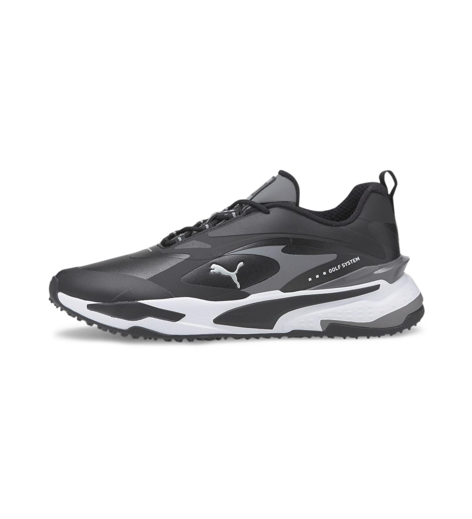 PUMA Unisex GS-Fast Golf Shoe 42.5 EU - Black & Quiet Shade | International Shipping Available - Buy Online on GoSupps.com