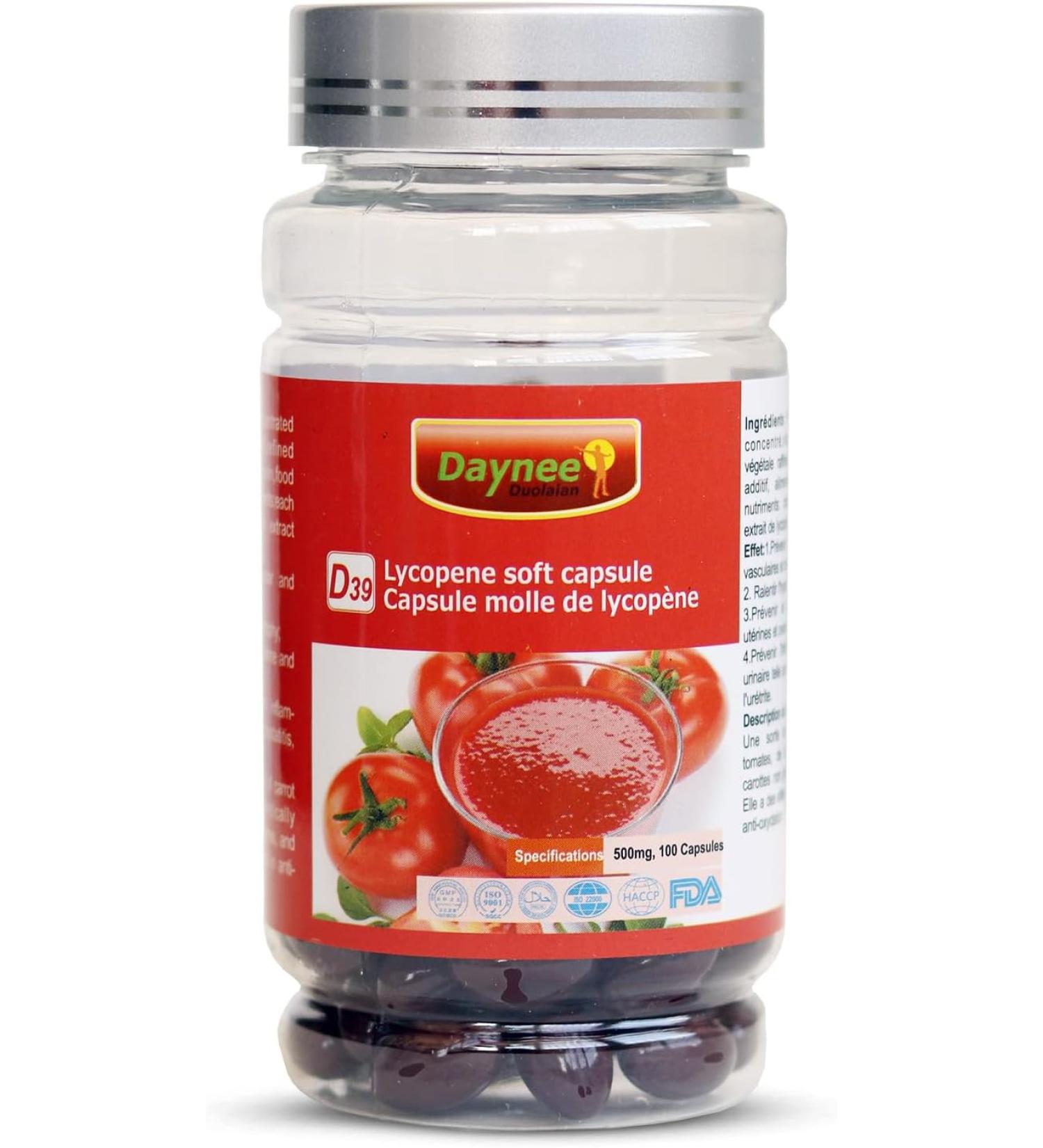AIHIYO Lycopene Soft Capsule - 100mg Tomato Supplement Extract - Organic Complex Formula - 100 Count - Buy Online on GoSupps.com